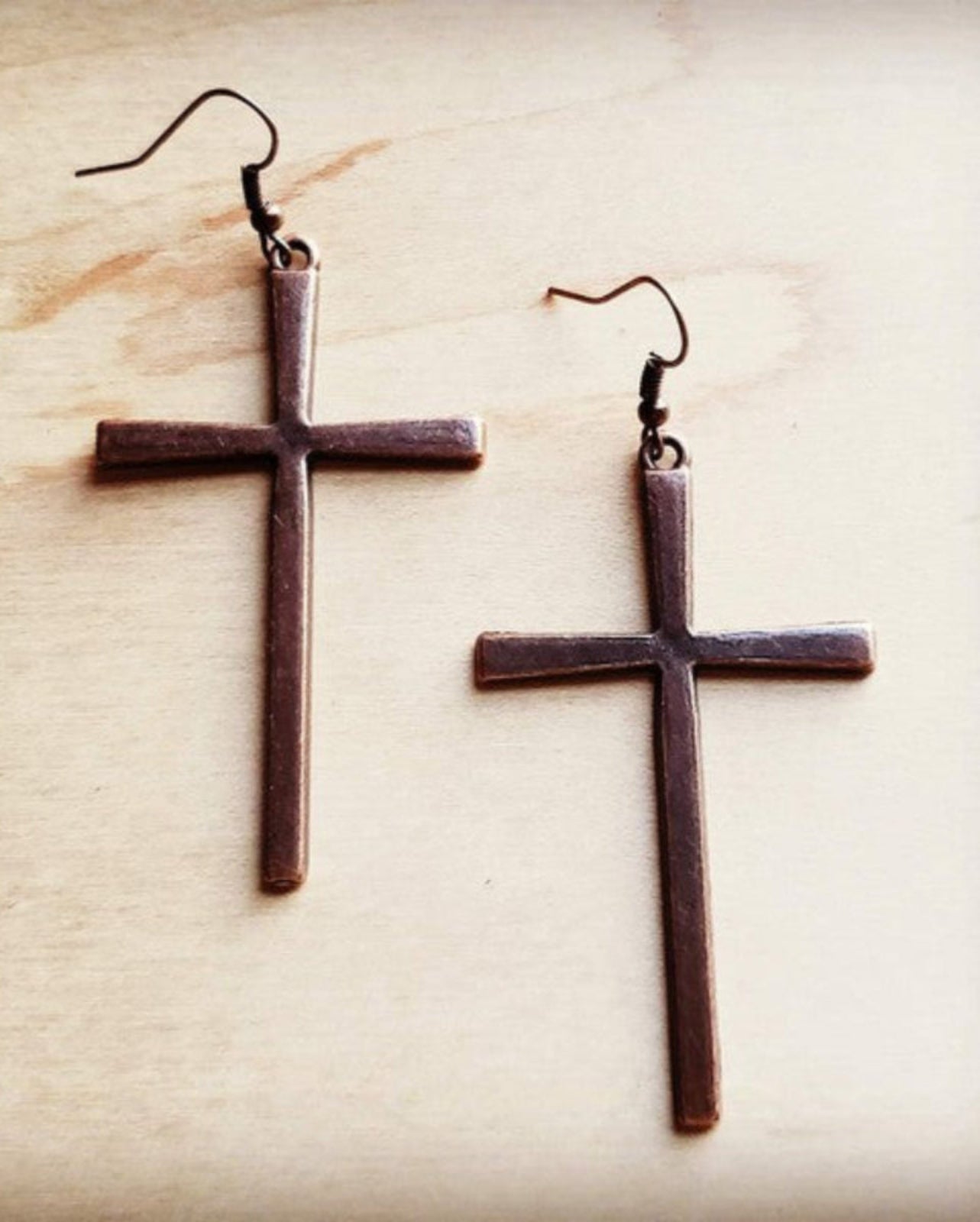 Copper Cross Earrings for Women - Stylish Religious Jewelry Gift for Christmas, Baptism & Everyday Wear - Hypoallergenic & Lightweight Fashion Accessories