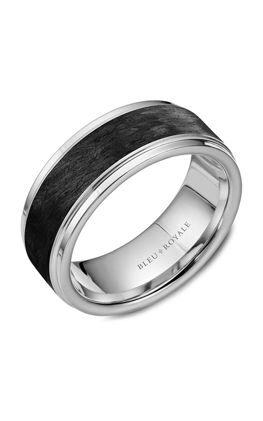 Bleu Royale Men's Wedding Band Ring - 14K White Gold Comfort Fit Polished Finish for Men's Jewelry - Perfect for Engagement, Wedding, Anniversary & Special Occasions