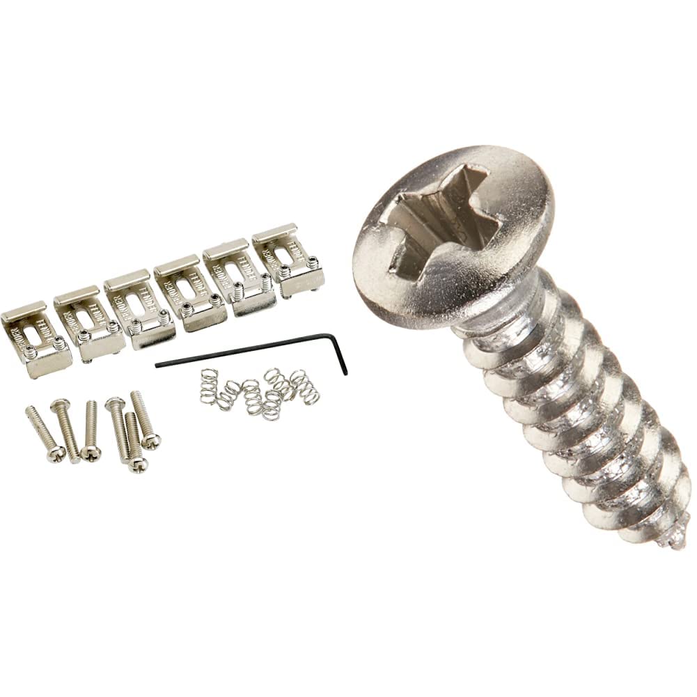 Fender American Vintage Stratocaster Bridge Saddles - Nickel Plated Steel & Pickguard Screws Kit for Guitar Repair and Maintenance