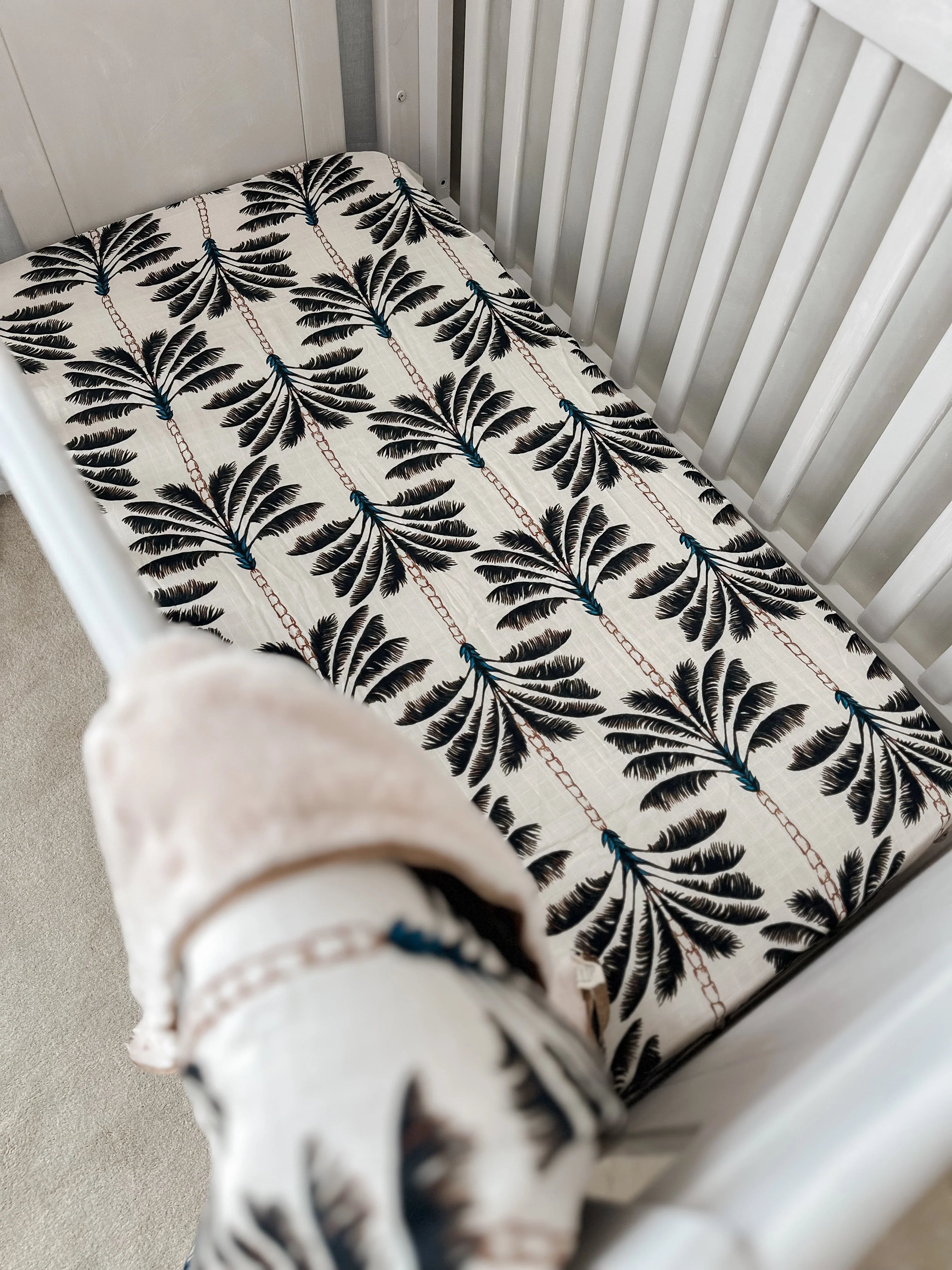 Organic Muslin Cot Sheet for Baby Crib - Soft & Breathable Pop Ya Tot Daintree Collection - Perfect for Nursery, Swaddling & Playtime
