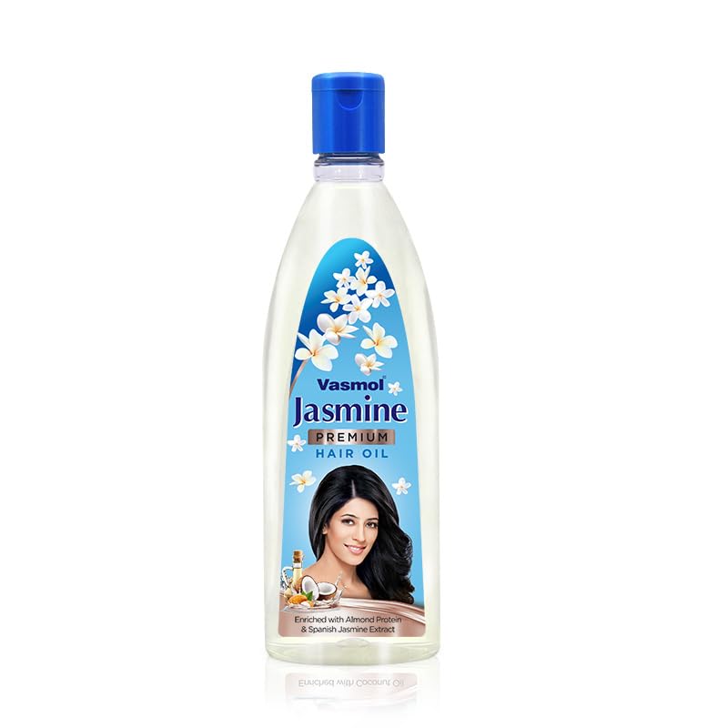 Vasmol Jasmine Premium Hair Oil 500ml - Nourishing & Strengthening Hair Treatment for Dry, Damaged Hair - Perfect for Daily Use & Scalp Massage