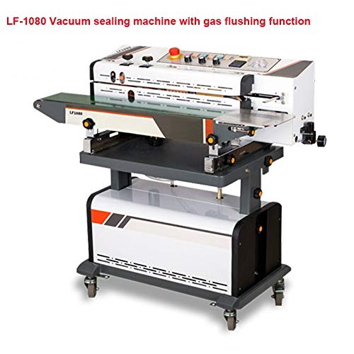 Automatic Continuous Sealing Machine with Nitrogen Flushing | Vacuum Packaging Machine with Date Coder for Food Preservation | Ideal for Meat, Cheese & Snacks Packaging in Commercial Kitchens