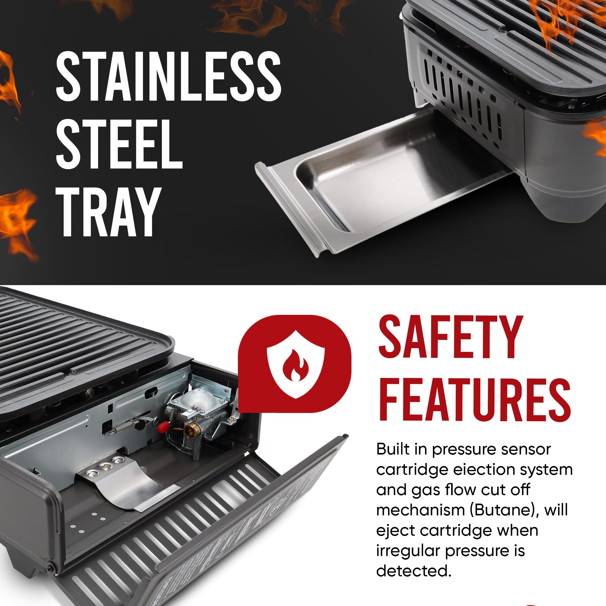 GasOne GS-2400P Dual Fuel Portable Camping Stove - Propane & Butane Compatible Outdoor Grill with Carrying Case - Perfect for Backpacking, Picnics & Emergency Cooking