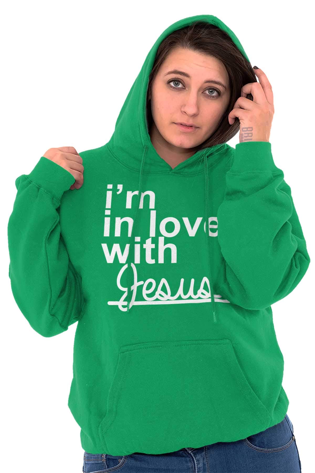 Women's Christian Hoodie Sweatshirt - 'I'm in Love With Jesus' Classic Teaze Pullover | Faith-Based Apparel for Church, Bible Study & Everyday Wear