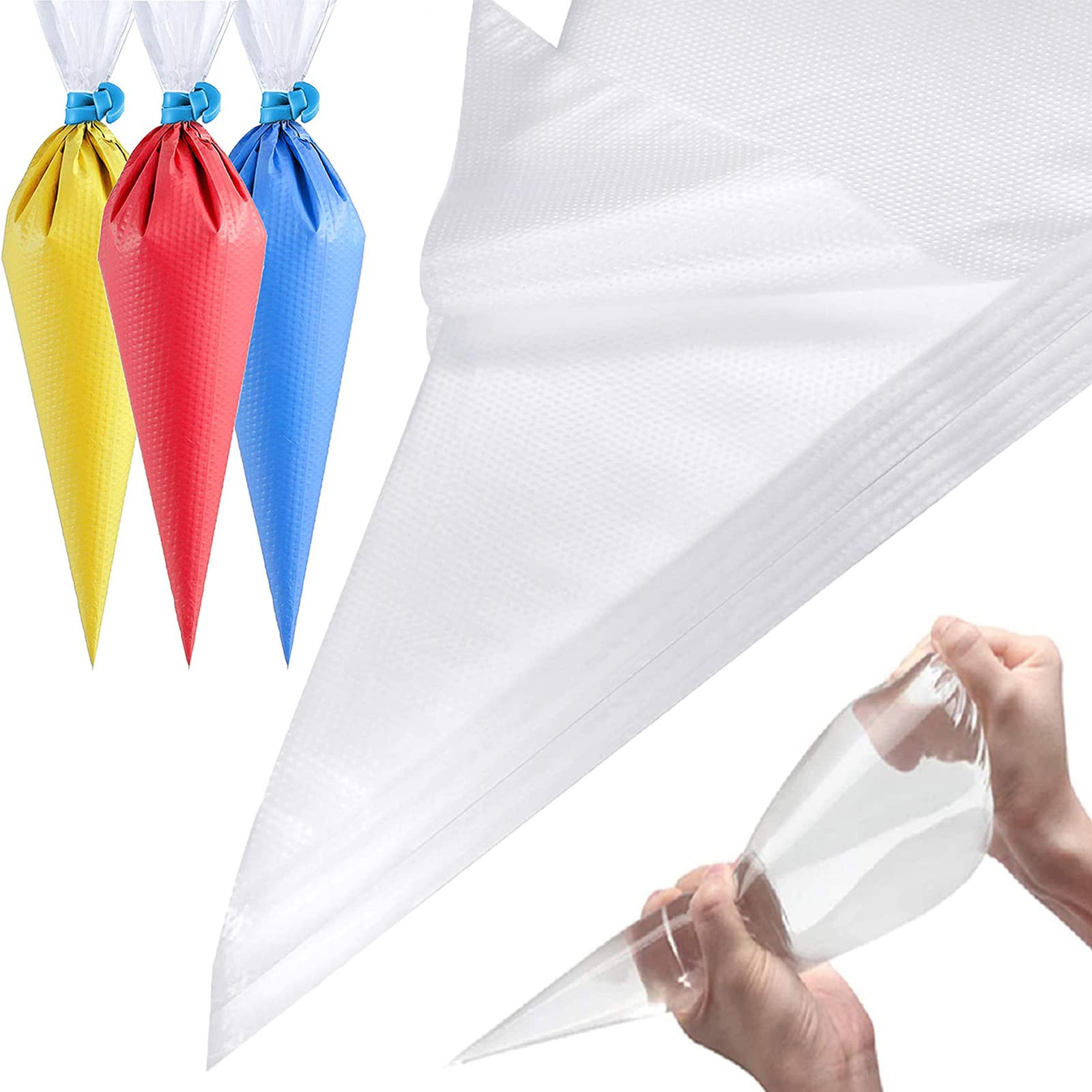 100 Disposable Tipless Piping Bags for Cake Decorating, Cookies & Pastry - Premium Icing & Frosting Bags for Baking, Dessert Making & Party Treats (Great for Home Bakers & Professional Chefs)