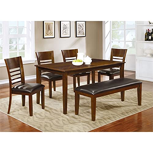 Tristen Solid Wood Extendable Dining Table - Brown Cherry Finish | Expandable for 6-8 People | Perfect for Dining Rooms, Kitchens & Small Spaces