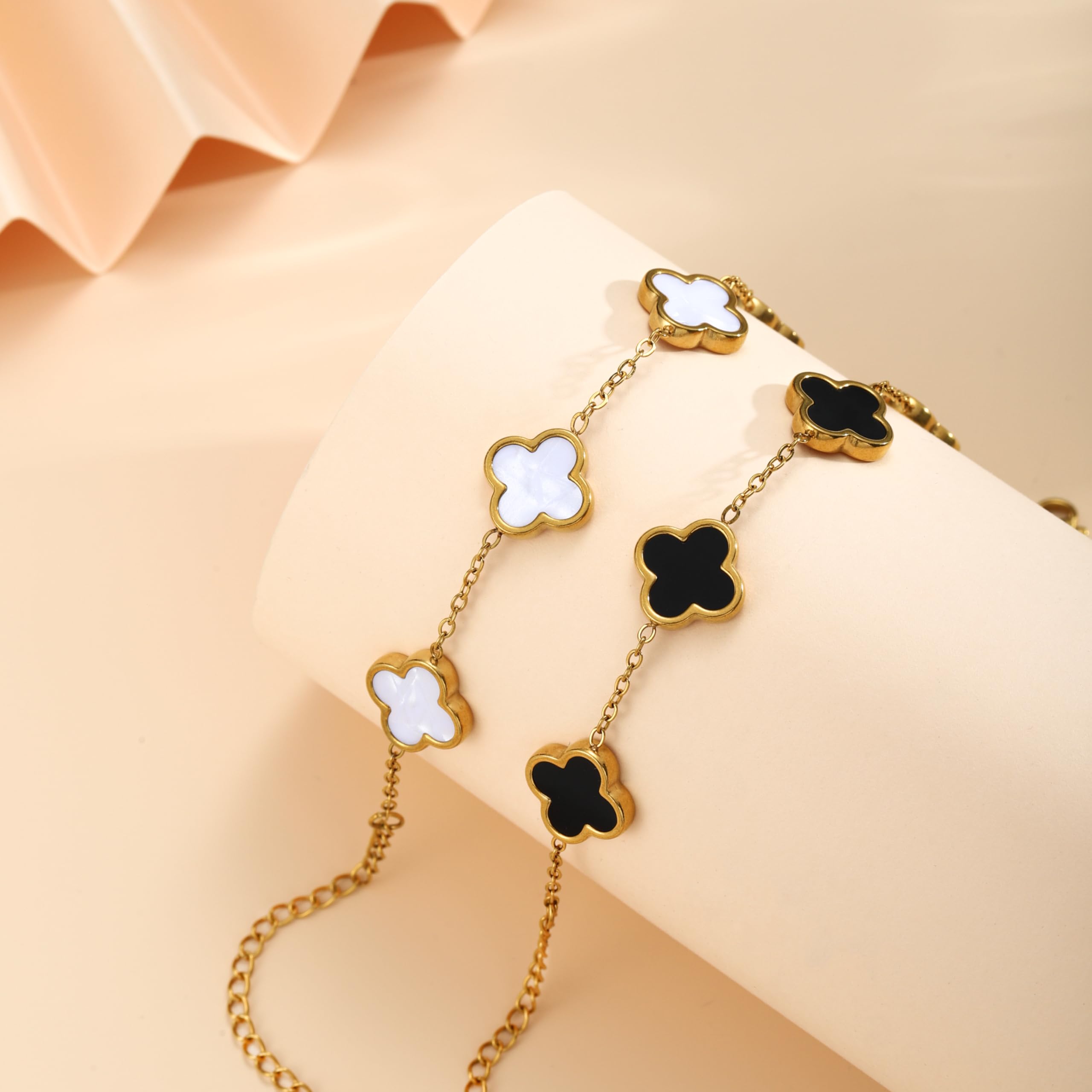 18K Gold Plated Adjustable Link Bracelet for Women - Double Sided Fashion Jewelry Gift Set | Perfect for Birthday, Anniversary, Valentine's Day & Everyday Wear