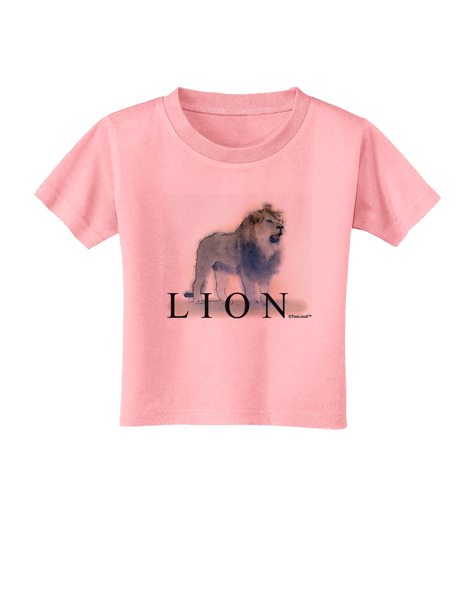 TOOLOUD Lion Watercolor Print Toddler T-Shirt for Boys & Girls - Cute Animal Graphic Tee for Kids Playdate, Birthday Party & Everyday Wear