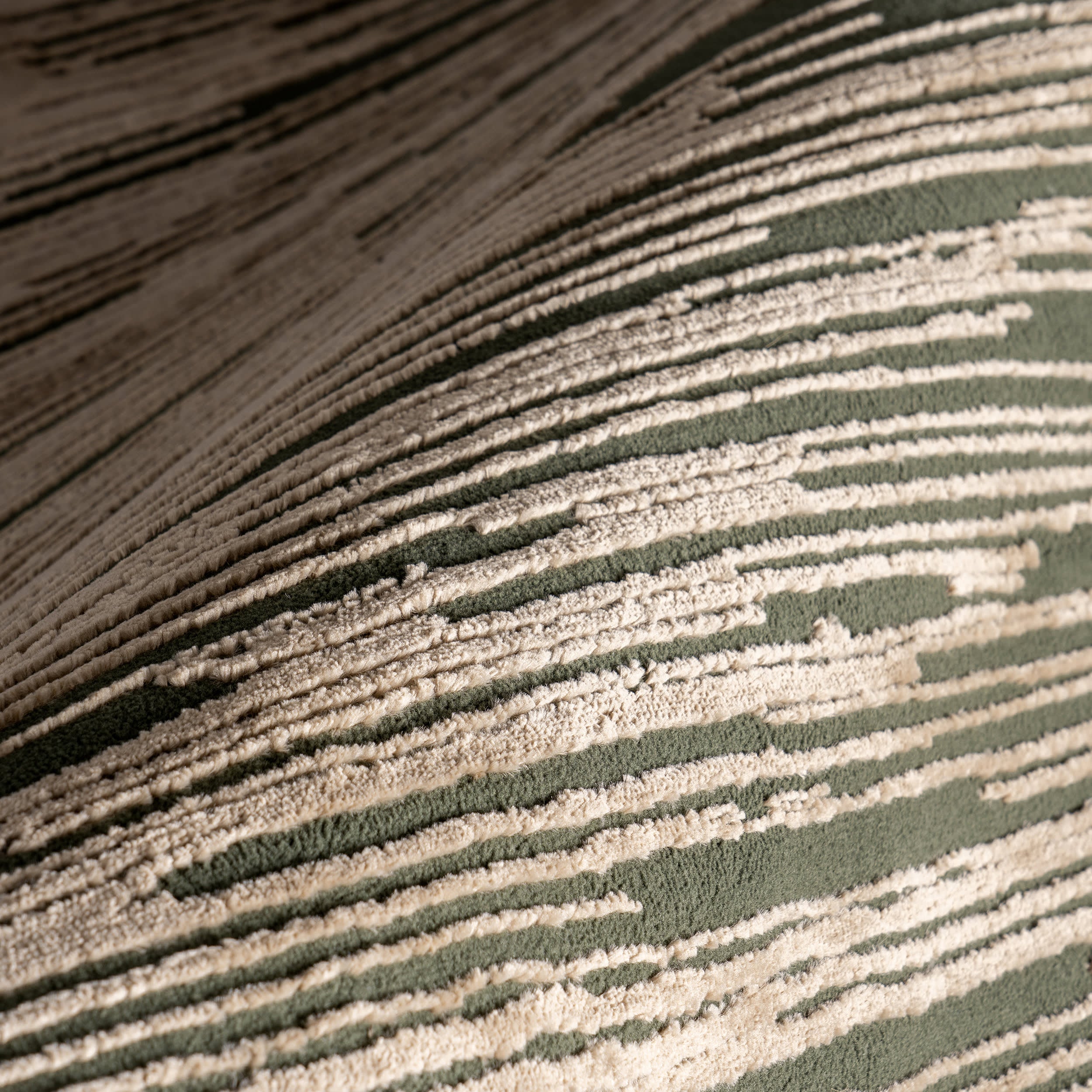 Karnali Abstract Washable Rug - Eco-Friendly Green Area Rug for Living Room, Bedroom, or Office Decor