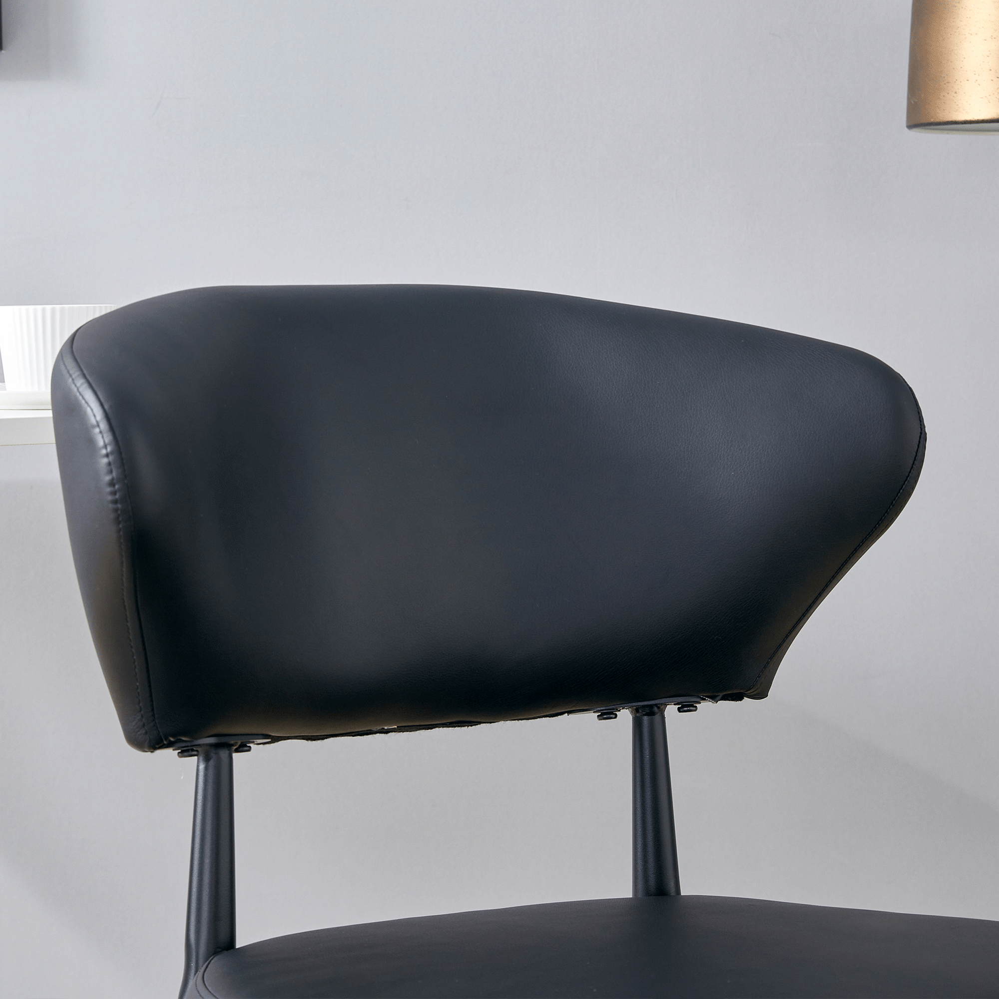 Black & White Minimalist Ergonomic Dining Chairs - Set of 4 with Curved Backrest for Comfort - Modern Home & Office Seating Solution - Perfect for Dining Rooms, Kitchens, and Small Spaces