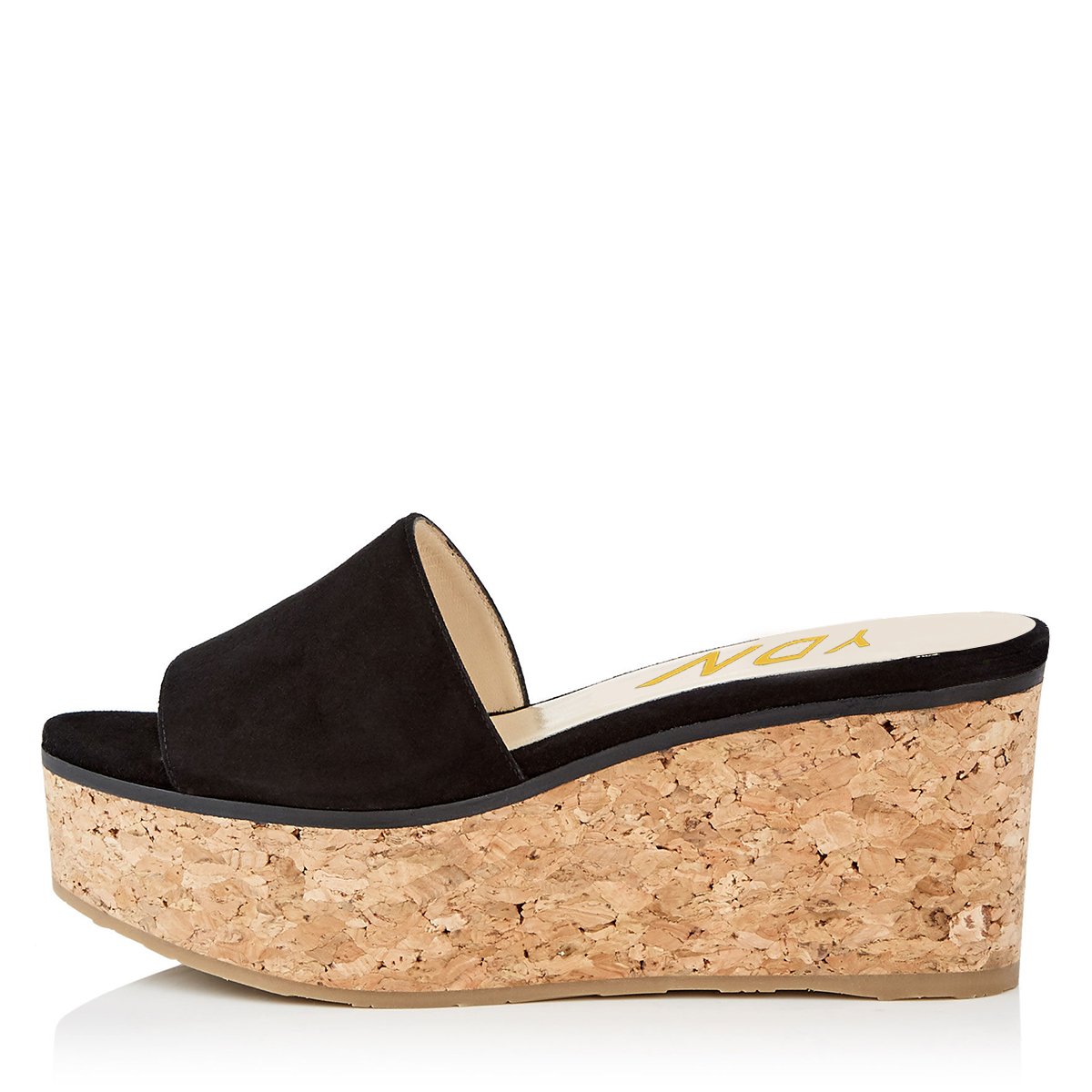 YDN Women's Comfortable Peep Toe Platform Sandals - Slip On Cork Wedge High Heel Mules for Beach, Casual Outfits & Summer Walking