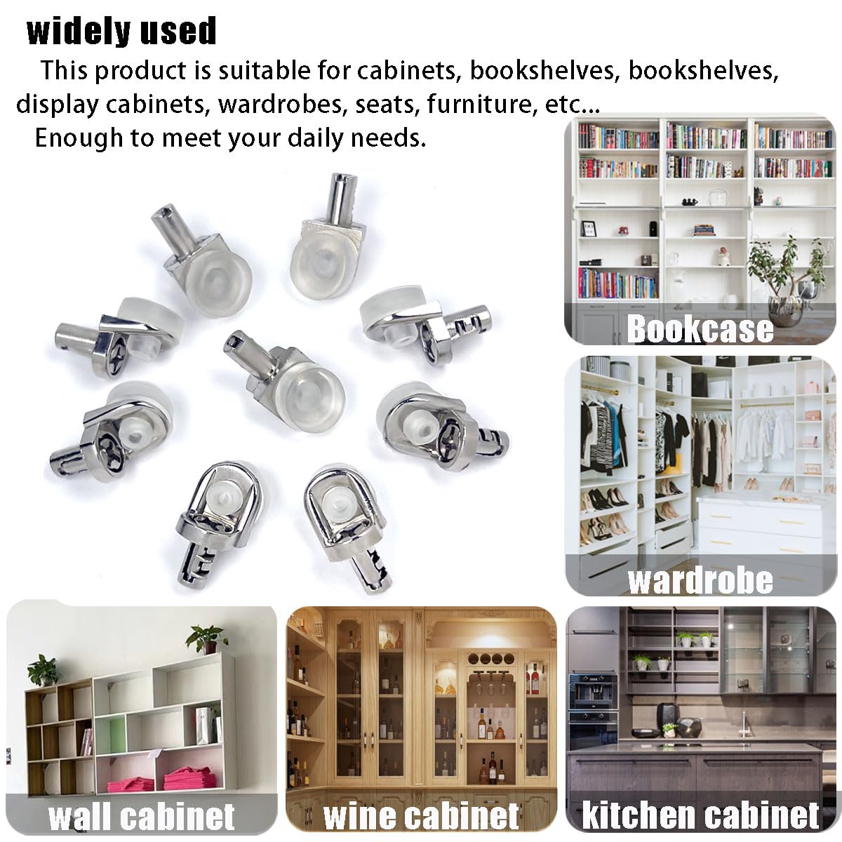 20 Pcs 1/5 Inch 5mm Stainless Steel Shelf Support Pegs - Heavy Duty Metal Shelf Pins & Cabinet Bracket Clips - Durable Shelf Holder Replacement Pegs for Bookshelves, Cabinets, Closets & DIY Furniture Projects