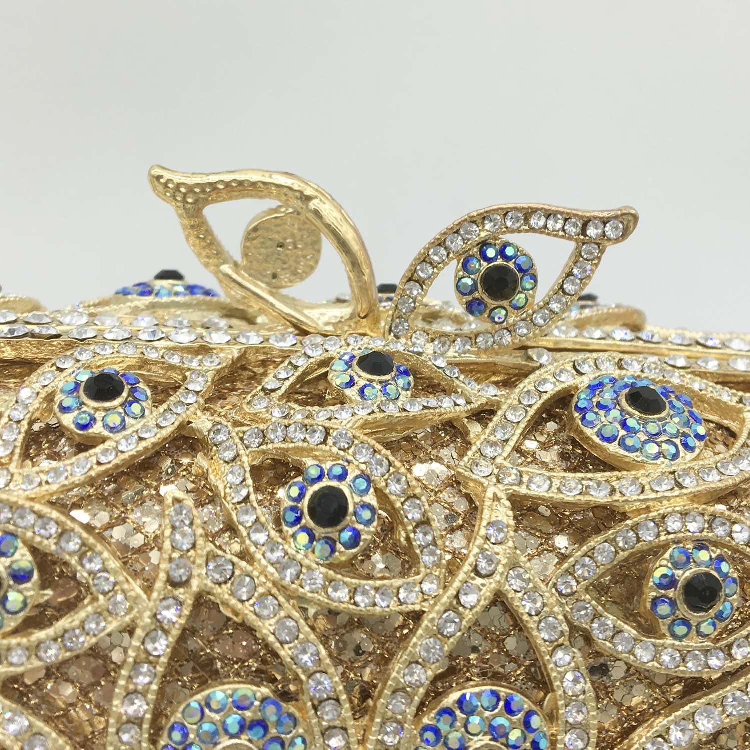 FGG Evil Eye Crystal Clutch Bag for Women - Rhinestone Evening Purse for Wedding, Party & Prom - Mini Handbag for Special Occasions & Night Out