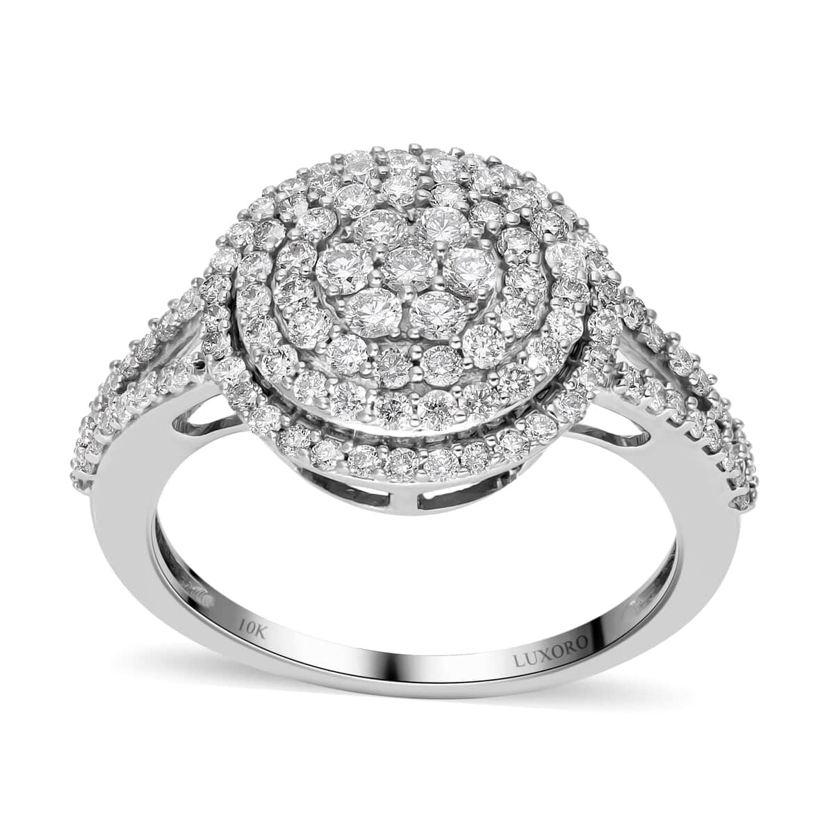 1.00 Carat G-H Color I3 Clarity 10K White Gold Diamond Engagement Ring for Women - Size 6 Wedding, Anniversary, Promise Ring - Perfect Mother's Day, Birthday Gift for Mom - Elegant Cocktail Jewelry for Special Occasions
