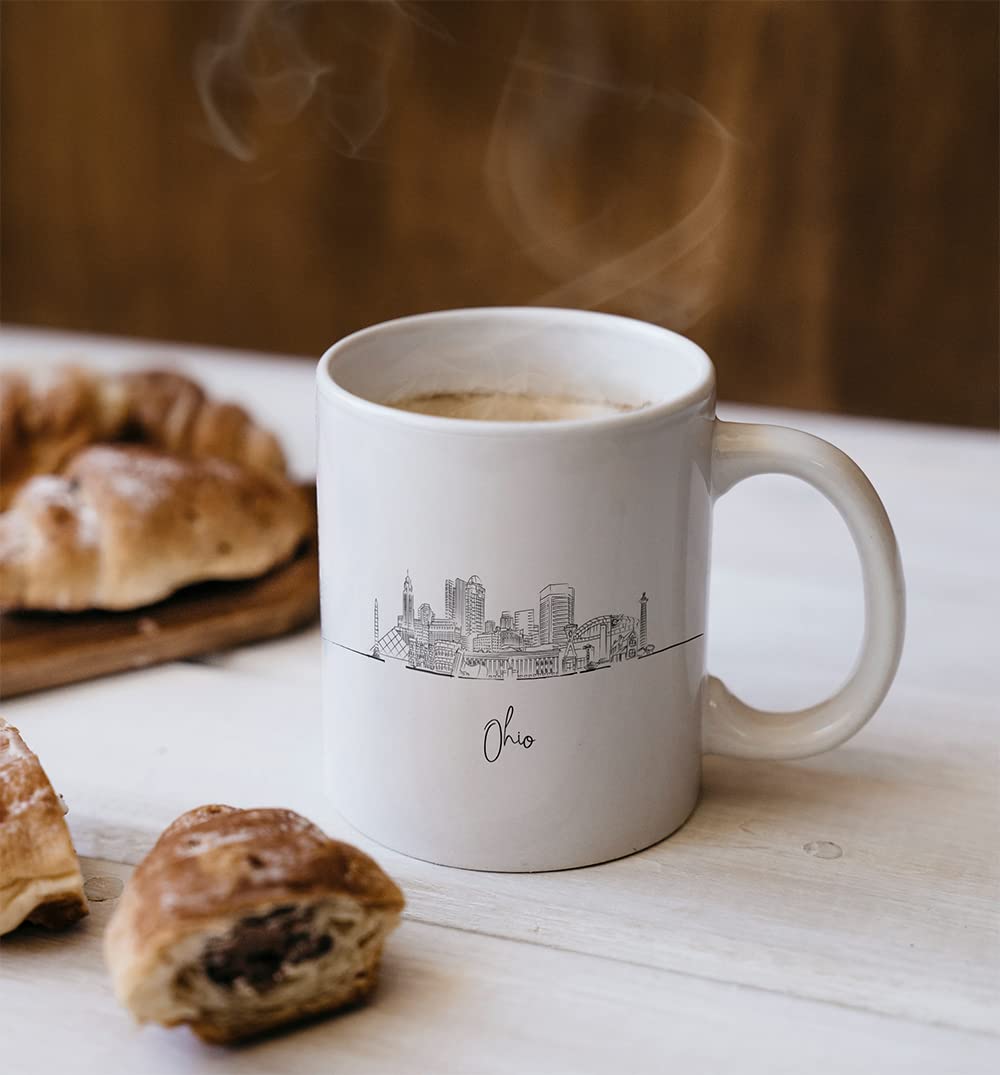 Ohio Buckeye State Themed Ceramic Coffee Mug - 11oz Unique Graduation Gift for Him - Perfect Souvenir & Long Distance Gift for OH Fans - Ideal for Coffee, Tea, or Hot Chocolate at Home, Office, or Dorm