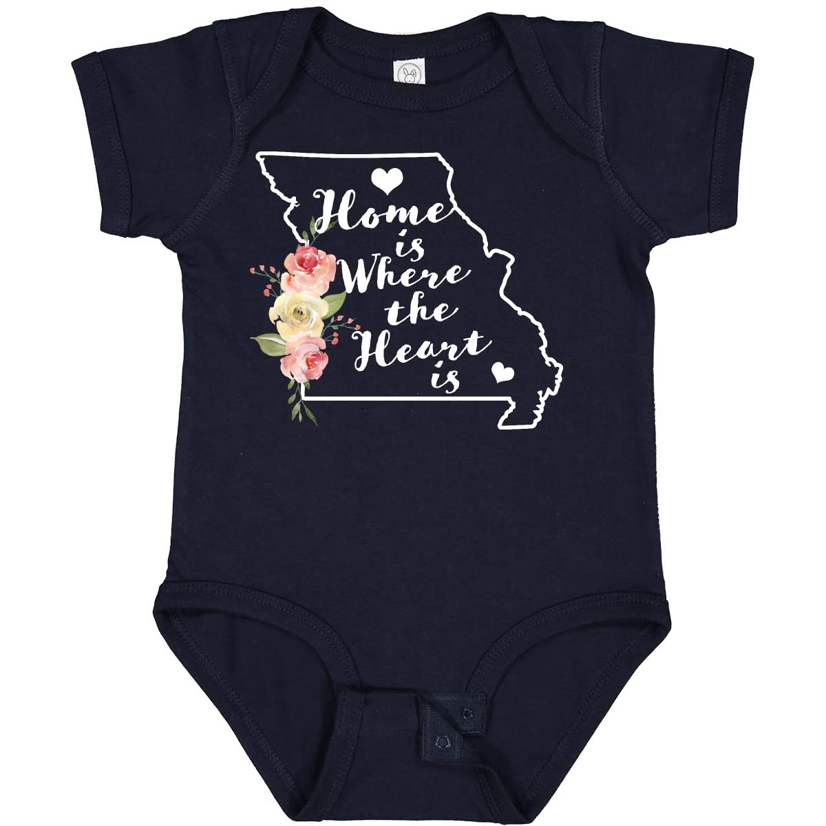 Inktastic Missouri Home is Where The Heart is Watercolor Baby Bodysuit - Soft Cotton Infant Onesie for Newborns, Boys & Girls - Perfect for Family Photos, Holidays & Everyday Wear