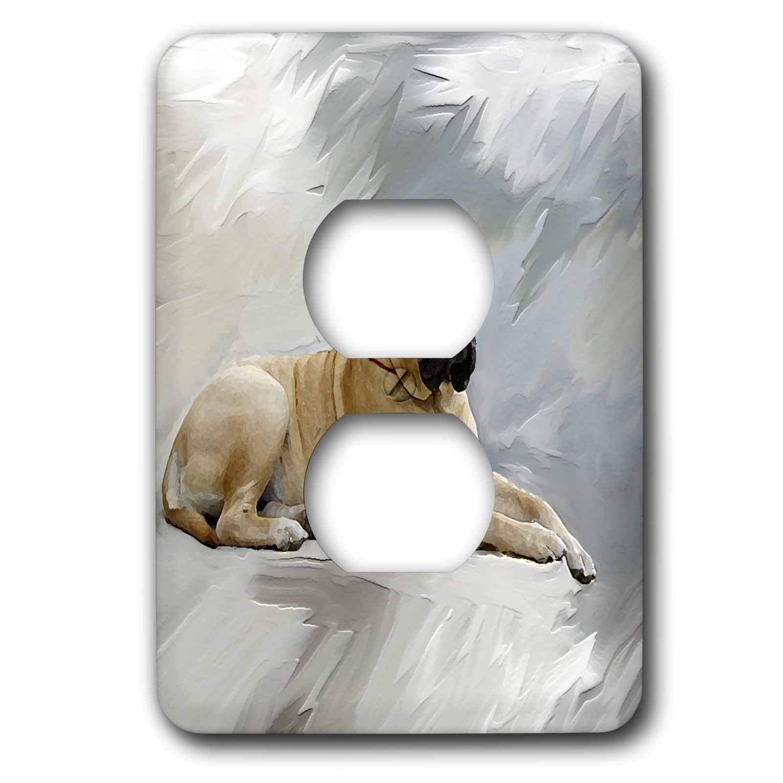 3D Rose Bullmastiff Dog Outlet Cover - Decorative Electrical Socket Cover Plate - Perfect for Pet Lovers, Home Decor, and Child Safety Protection