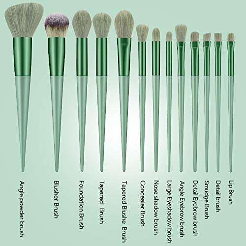 13pcs Premium Makeup Brush Set - Synthetic Bristles for Foundation, Eyeshadow & Contour | Portable Travel Case Included | Perfect for Women & Girls | Ideal for Everyday Makeup, Professional Use & Travel