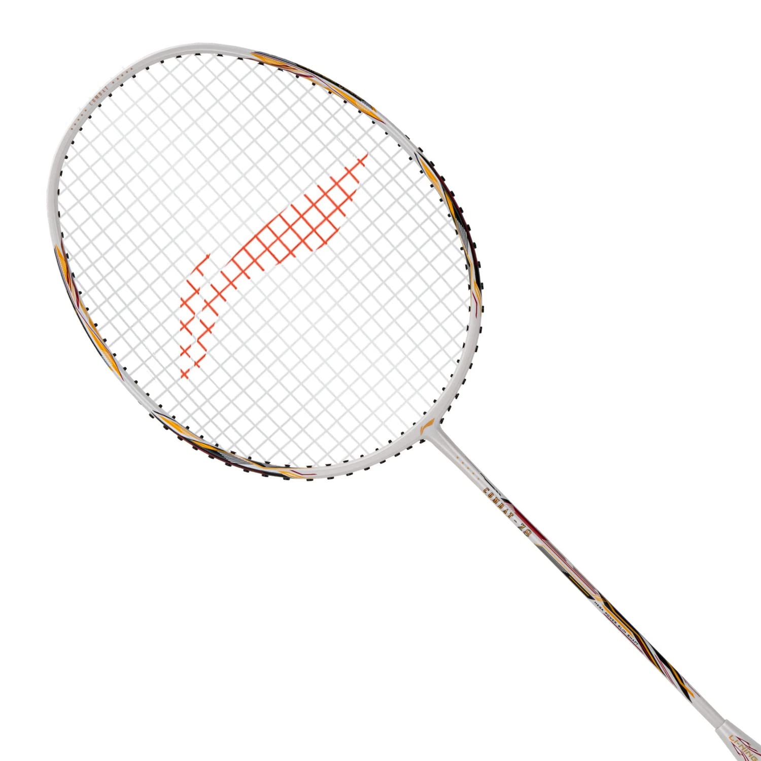 Li Ning Combat Z8 Badminton Racket - Lightweight 80g Carbon Fiber Badminton Racquet (White/Gold/Red) - Perfect for Professional & Recreational Play, Tournaments & Training