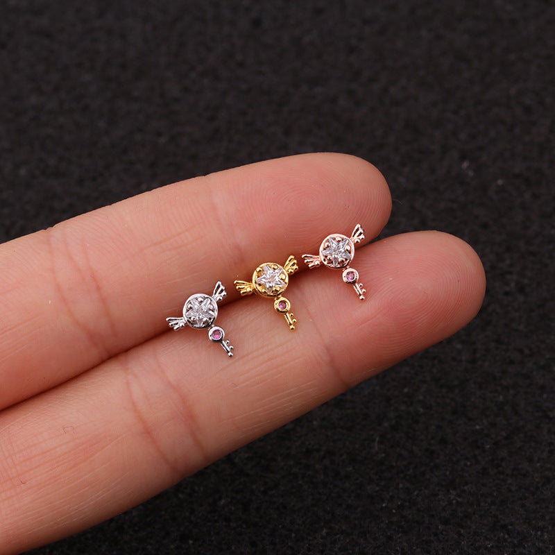 20G Rose Gold Reindeer Anklet with Conch Piercing - Elegant Body Jewelry for Women | Perfect for Parties, Weddings & Everyday Wear