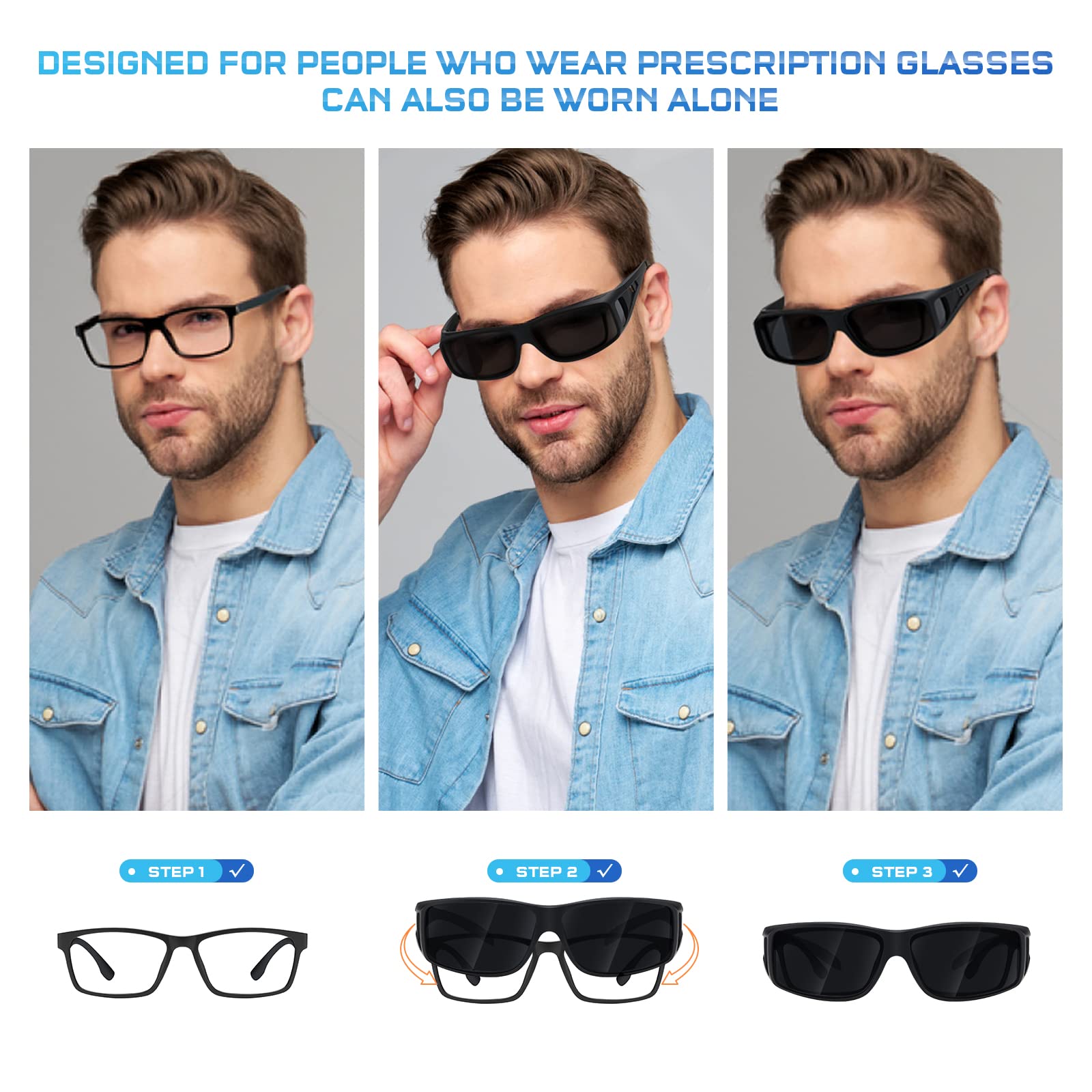 Night Vision Driving Glasses for Men - Polarized Fit Over Sunglasses for Safe Night Driving