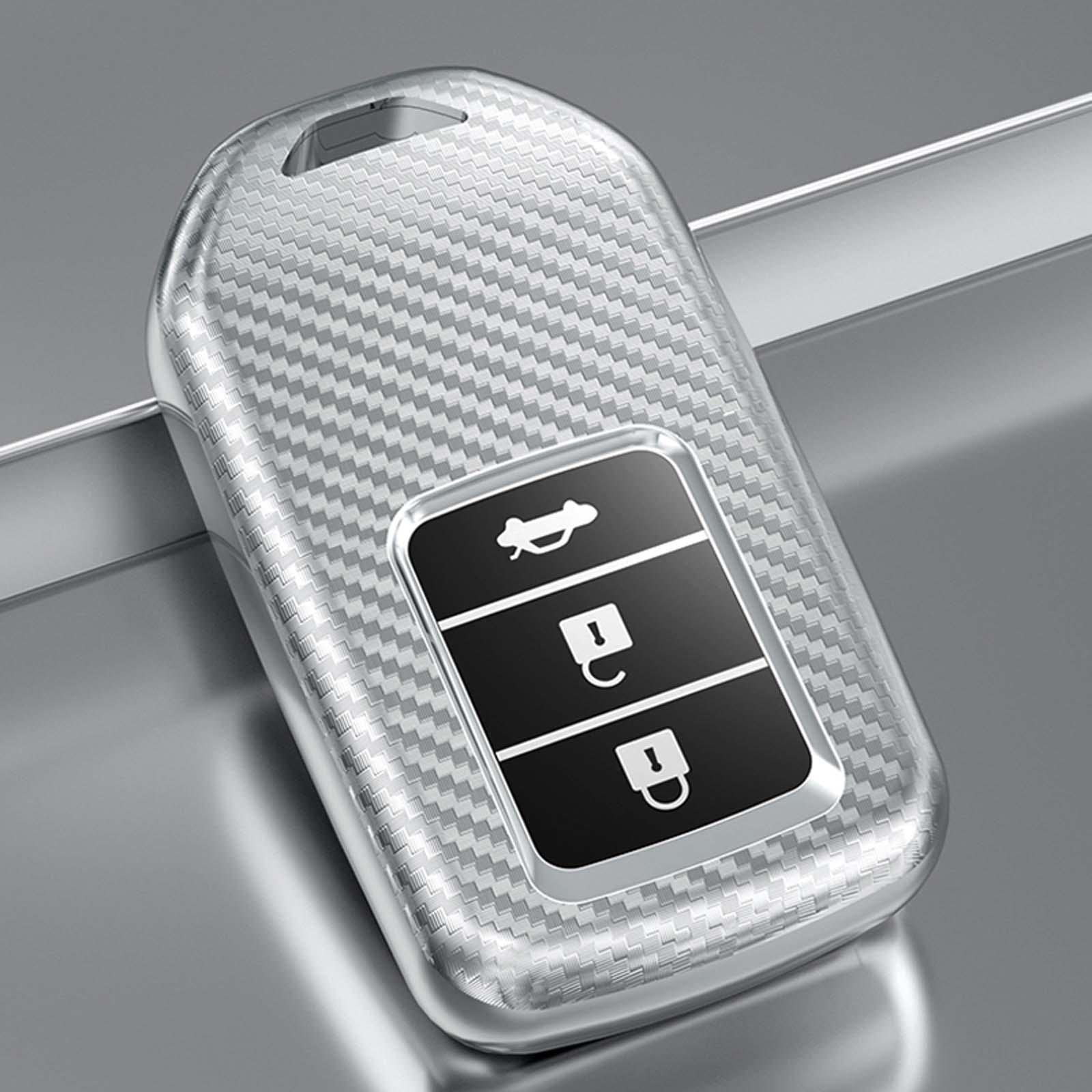 Premium Carbon Fiber Car Key Cover Protector Case for Honda Civic, Accord, CR-V, Pilot, Odyssey - Durable & Stylish Key Fob Accessory for Everyday Use & Car Enthusiasts