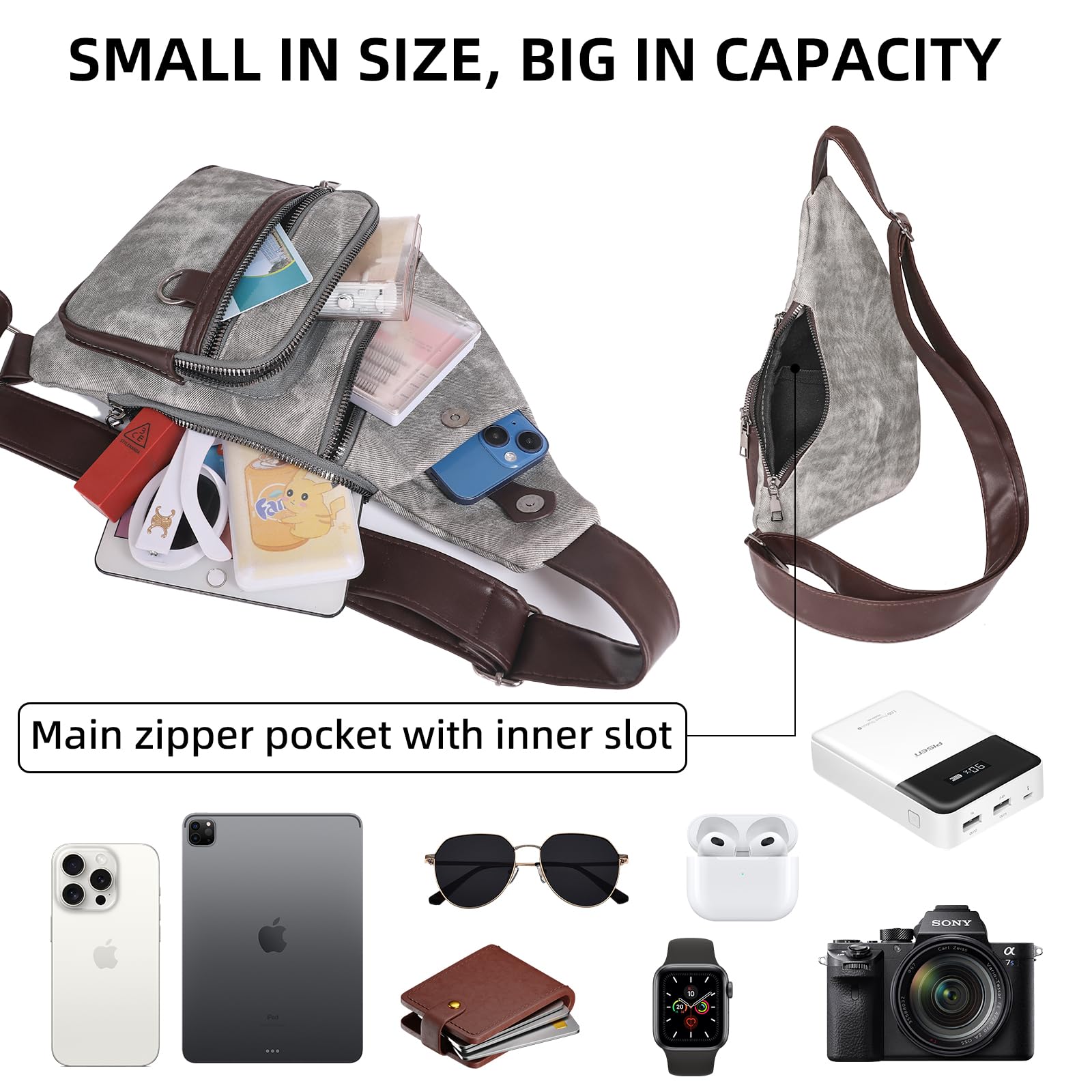 Anti Theft Sling Bag - Waterproof Crossbody Bag for Travel & Daily Use