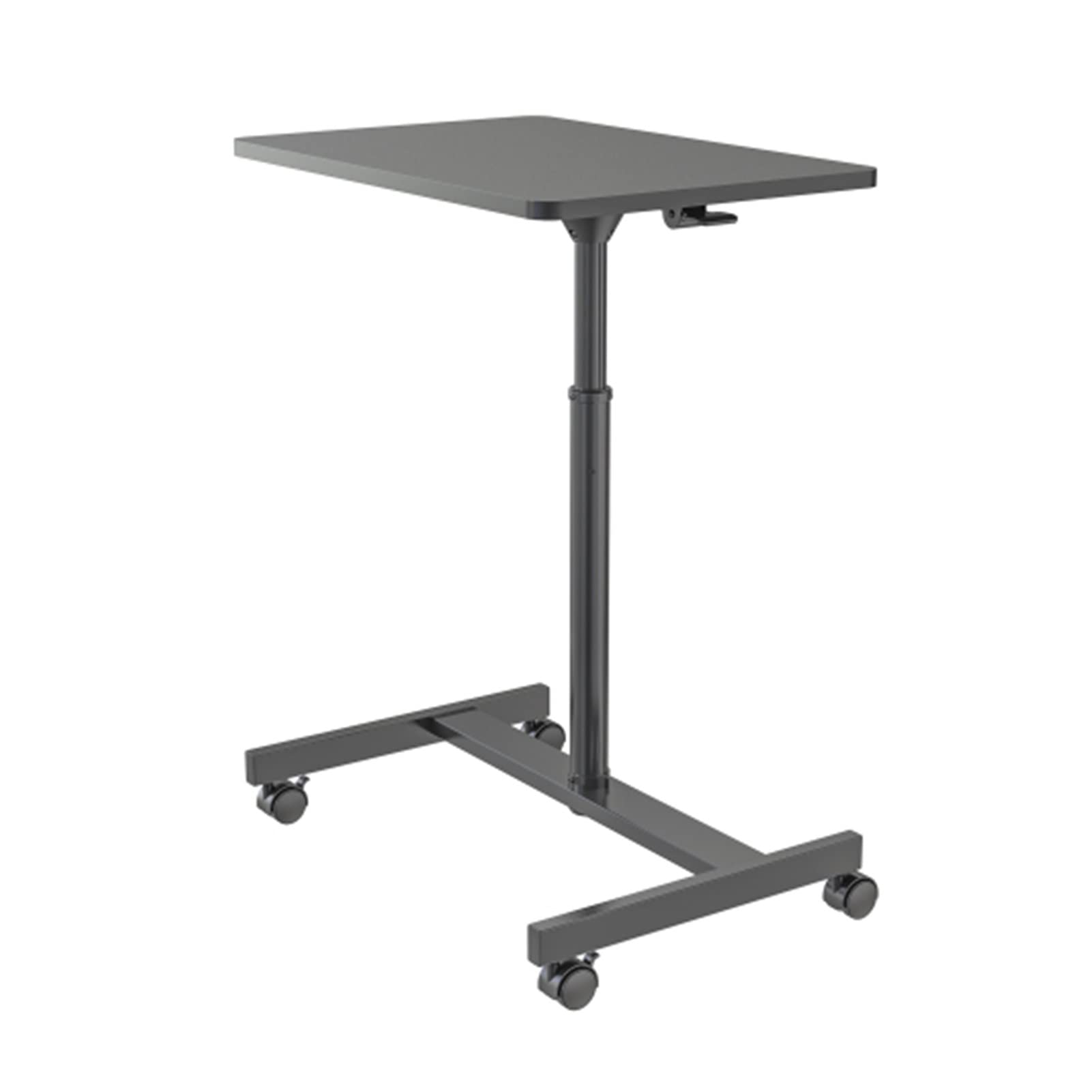 Adjustable Height Standing Desk with Wheels - Ergonomic Laptop Workstation for Office, Home & Classroom - Sit to Stand Mobile Computer Desk for Bed, Study & Workspace - Black (WEPL Large Office Desk) - Perfect for Remote Work, Online Classes & Small Spaces