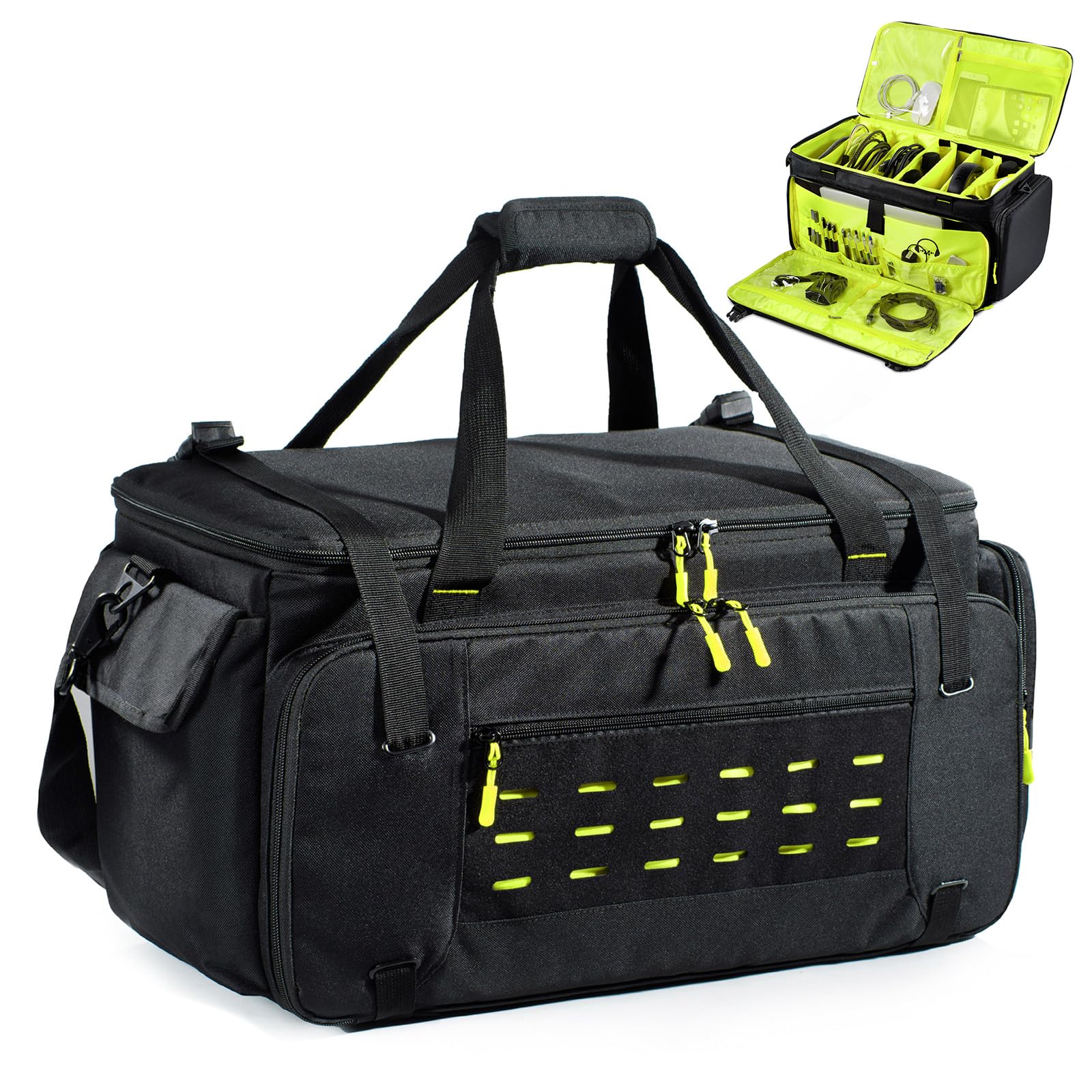 Heavy Duty DJ Equipment Bag - Professional DJ Cable Organizer & Gear Storage Bag for Musicians | Perfect for DJ Accessories, Studio Equipment & Live Performances