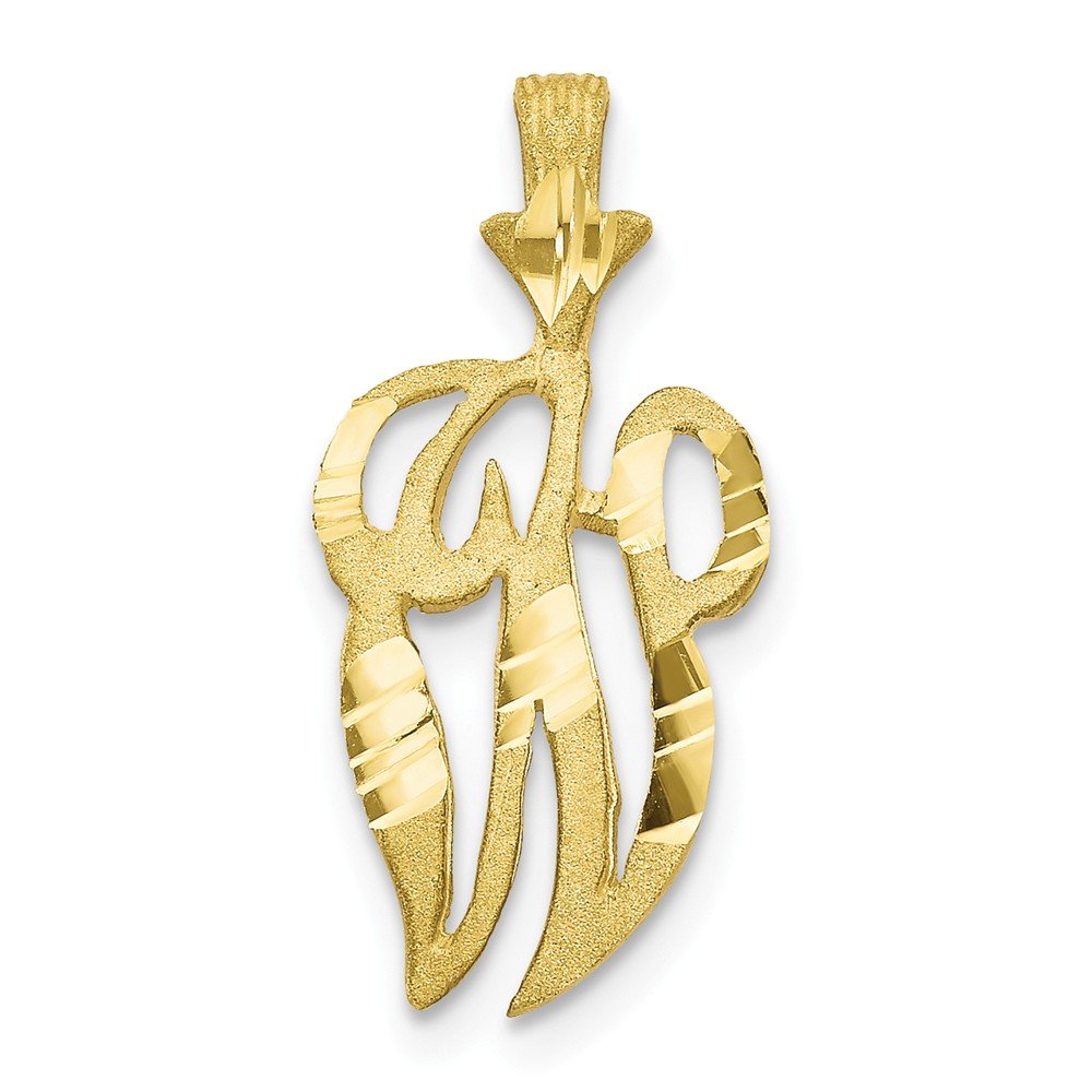 10K Solid Gold Diamond-Cut Grooved Initial A Charm Pendant - Personalized Jewelry Gift for Women, Birthday, Anniversary, Valentine's Day