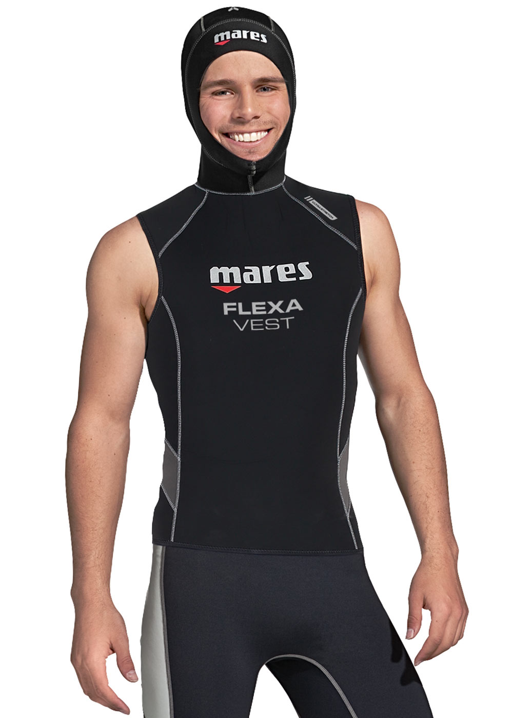 Mares Flexa Vest for Men - 5.3mm Neoprene Scuba Diving Wetsuit Top - Warm & Flexible Snorkeling Gear for Spearfishing, Kayaking & Water Sports