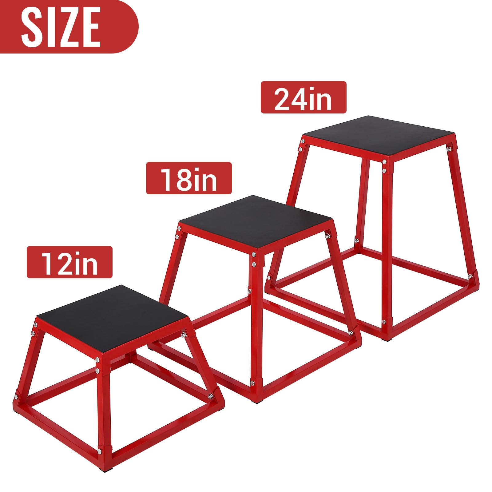 Heavy-Duty Steel Plyometric Jump Box - 12