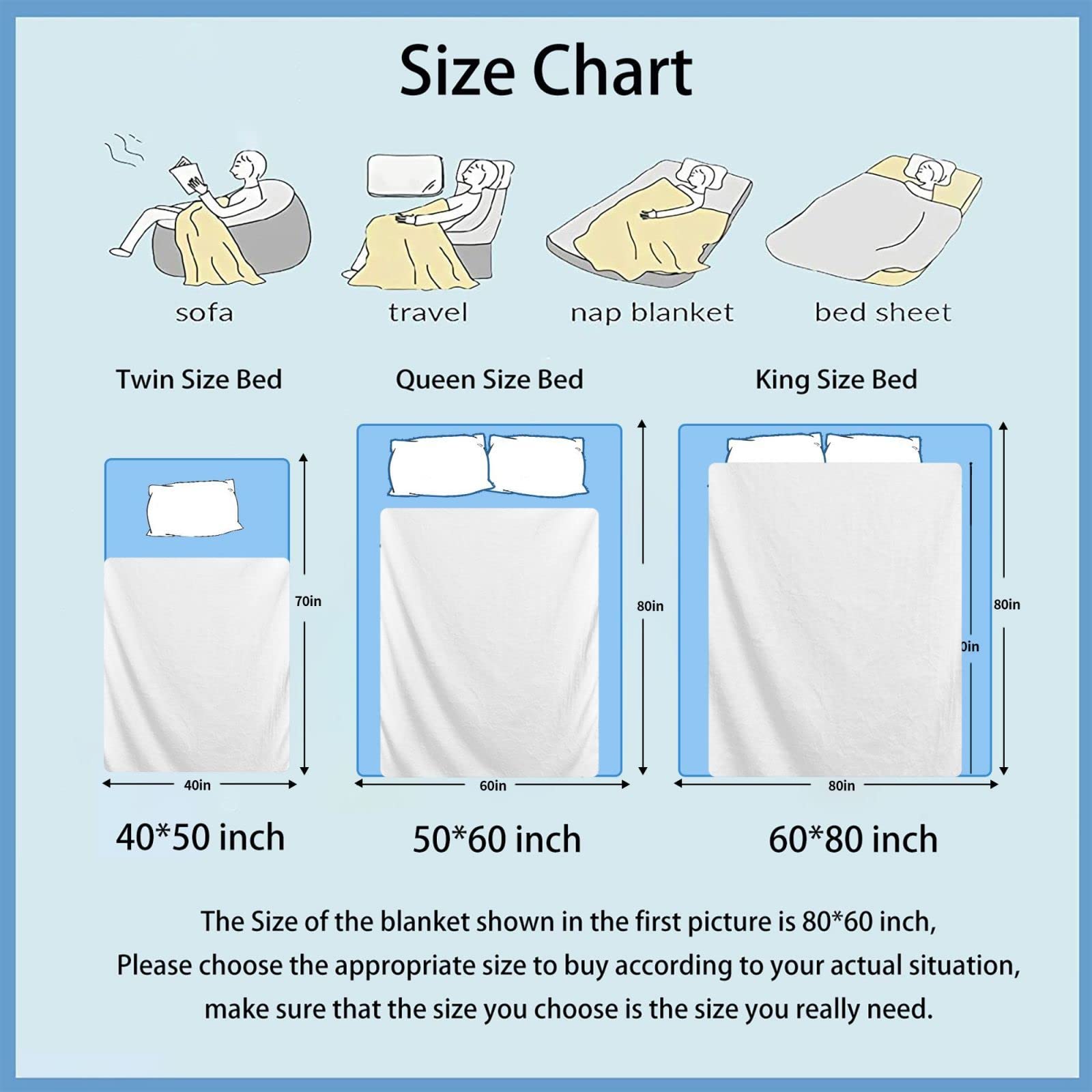 Soft Flannel Twin Size Blanket - Cute Sheep Lambs Plush Warm Bed Blanket for Kids & Adults | Cozy Microfiber Throw Blanket (60x80 Inches) for Couch, Sofa, Bedroom & Winter Nights
