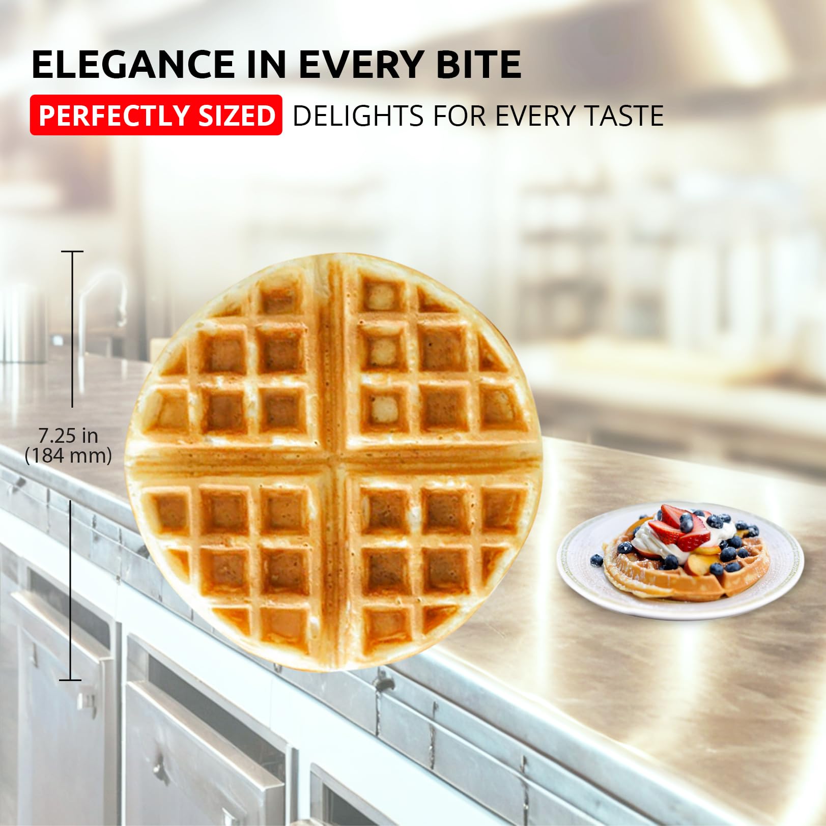 ALDKitchen Belgian Waffle Maker - Thick Round Waffle Iron with 360° Rotating Mechanism & Nonstick Coating - 110V Single Head Waffle Machine for Breakfast, Brunch & Desserts