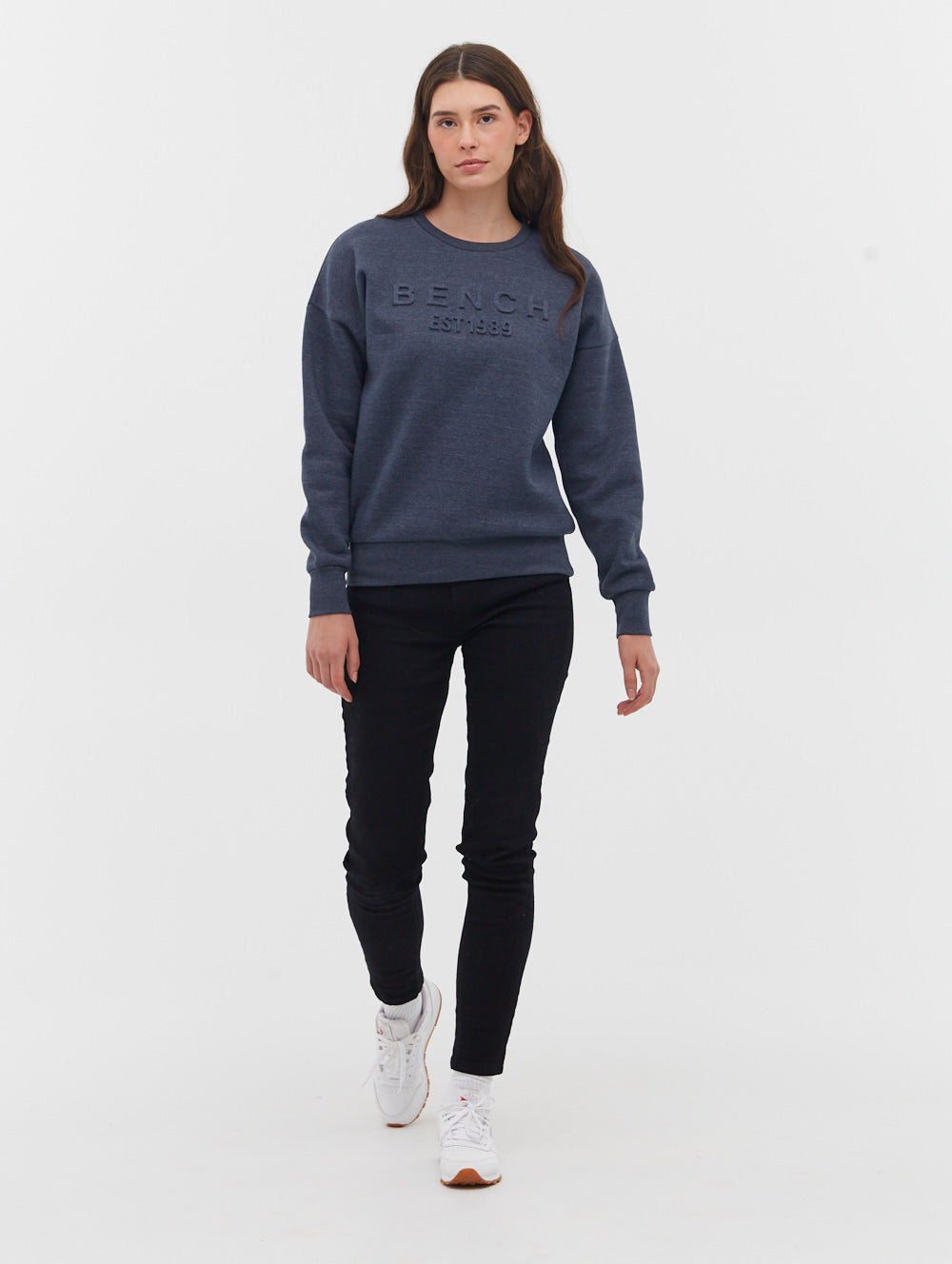 Avyanna Embroidered Logo Crewneck Sweatshirt for Women - Soft Cotton Pullover with Stylish Design - Perfect for Casual Outfits, Lounge Wear & Street Style Fashion