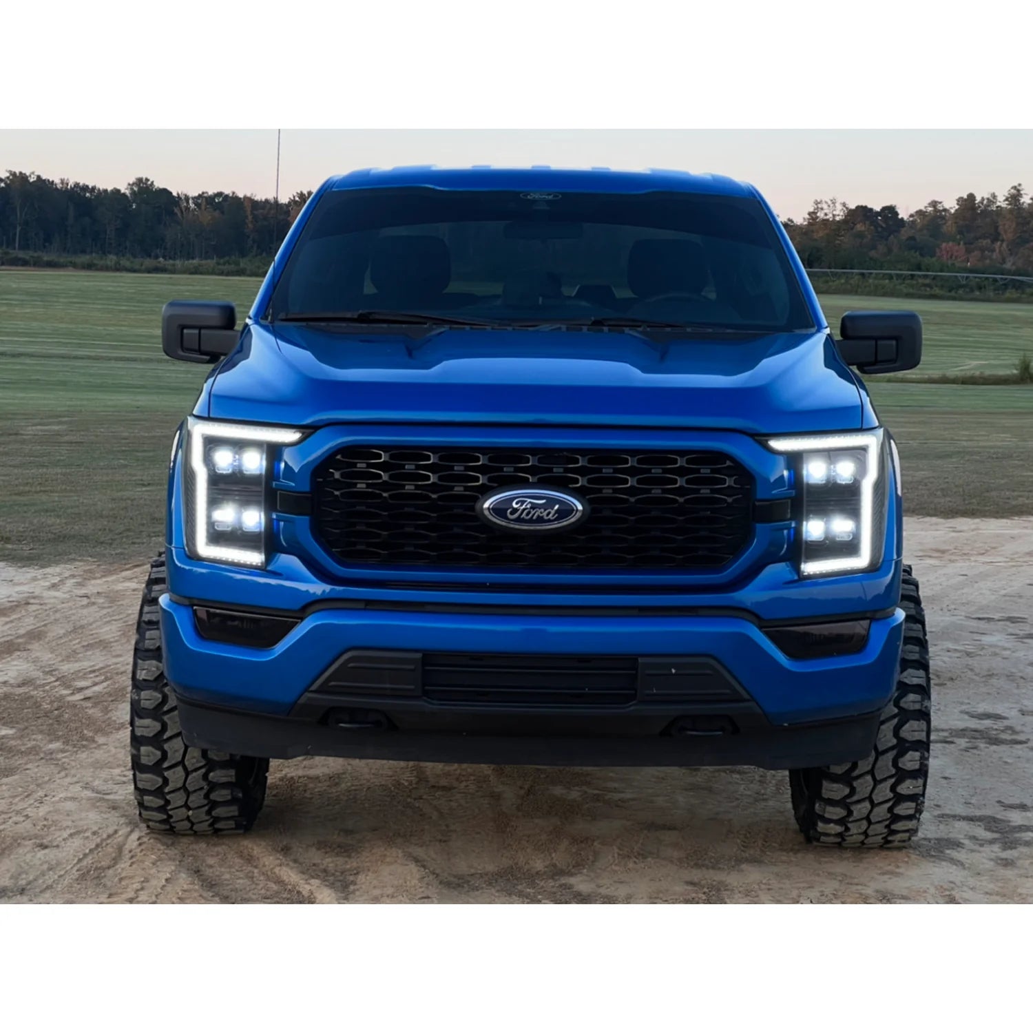 Ford F150 2021-2023 LED Headlights - Ultra Bright Hi/Low Beam, Smooth OLED DRL, Scanning Amber Turn Signals - Direct Replacement for OEM Halogen Headlights (Smoked/Black) - Upgrade for Night Driving & Off-Road Adventures