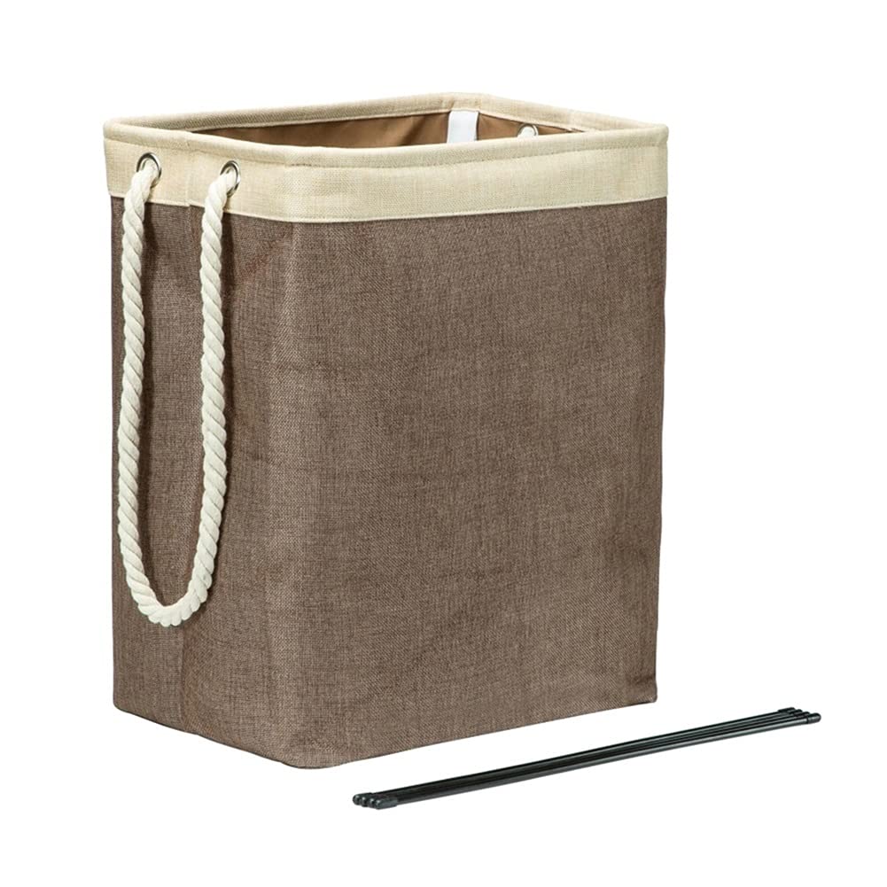 XMSH Collapsible Laundry Hamper with Handles & Detachable Bracket - Foldable Linen Storage Basket for Bedroom, Living Room | Space-Saving Clothes Organizer for Home, Dorm & Travel