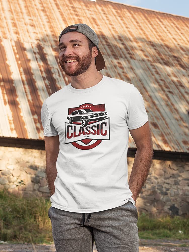 Vintage Classic Car Red Logo T-Shirt for Men - Casual Wear, Street Style & Retro Fashion Outfit