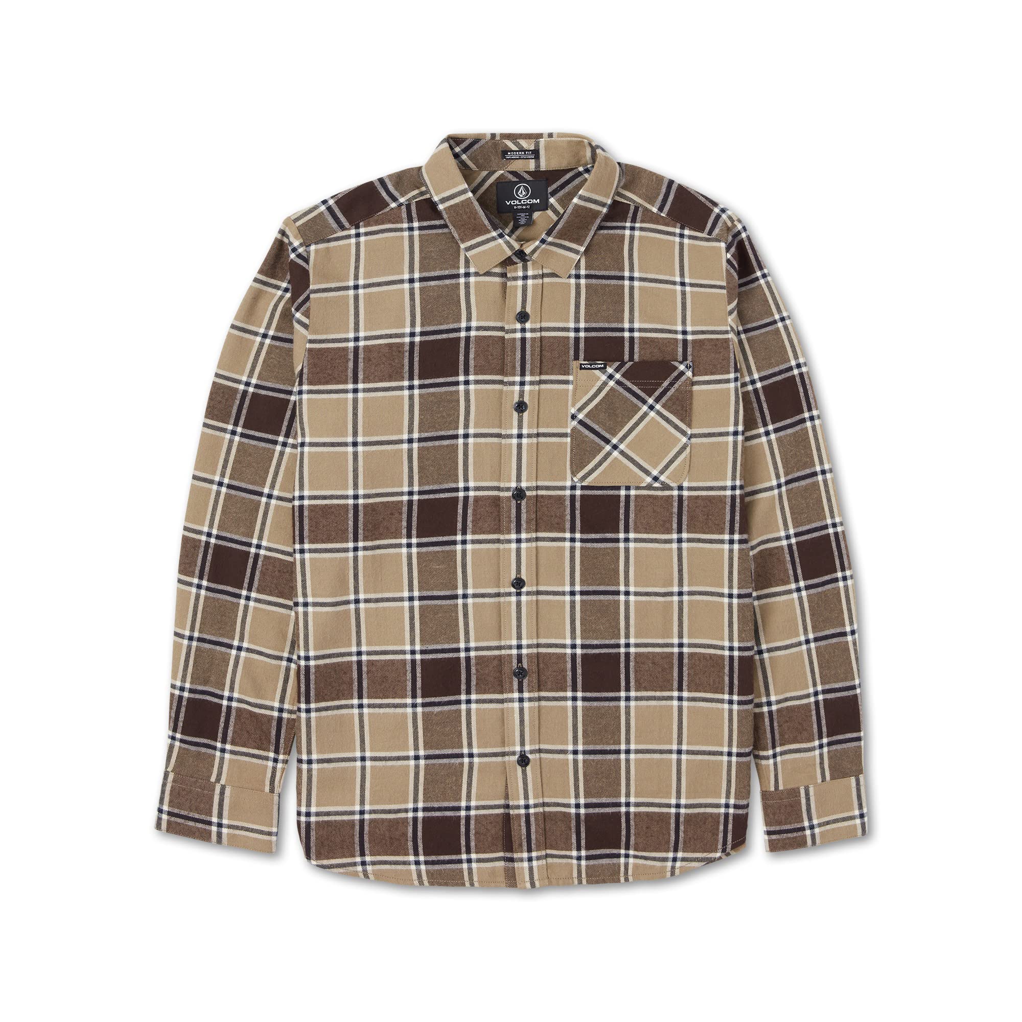 Volcom Boys' Caden Plaid Long Sleeve Flannel Shirt - Big & Little Boys Sizes (2T-14) - Soft Cotton Button-Up for School, Playdates & Outdoor Adventures