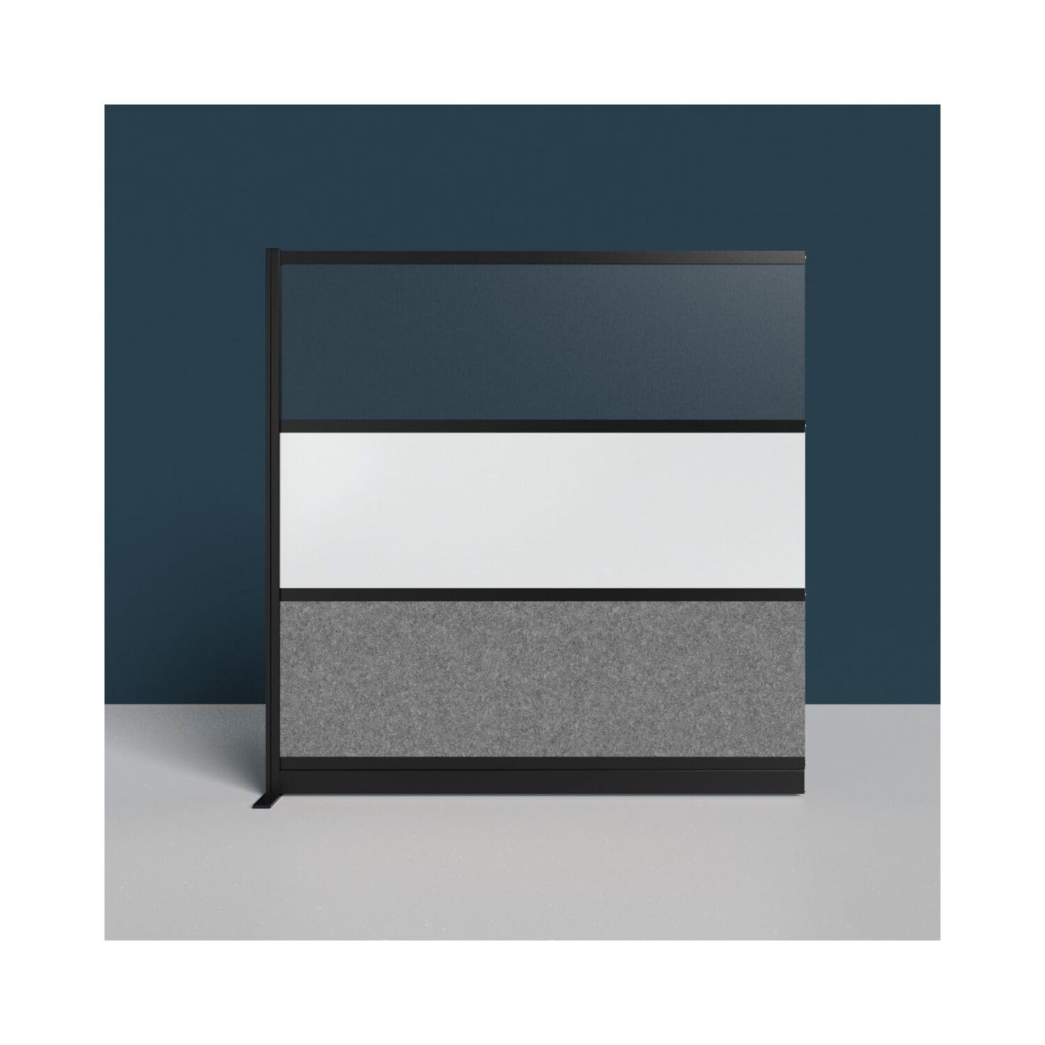 LUXOR MW-5348-FCGB Modular Wall Room Divider System - Black Frame - 53