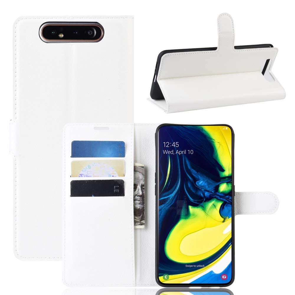 Samsung A80/A90 Leather Wallet Case - Litchi Texture for Daily Use