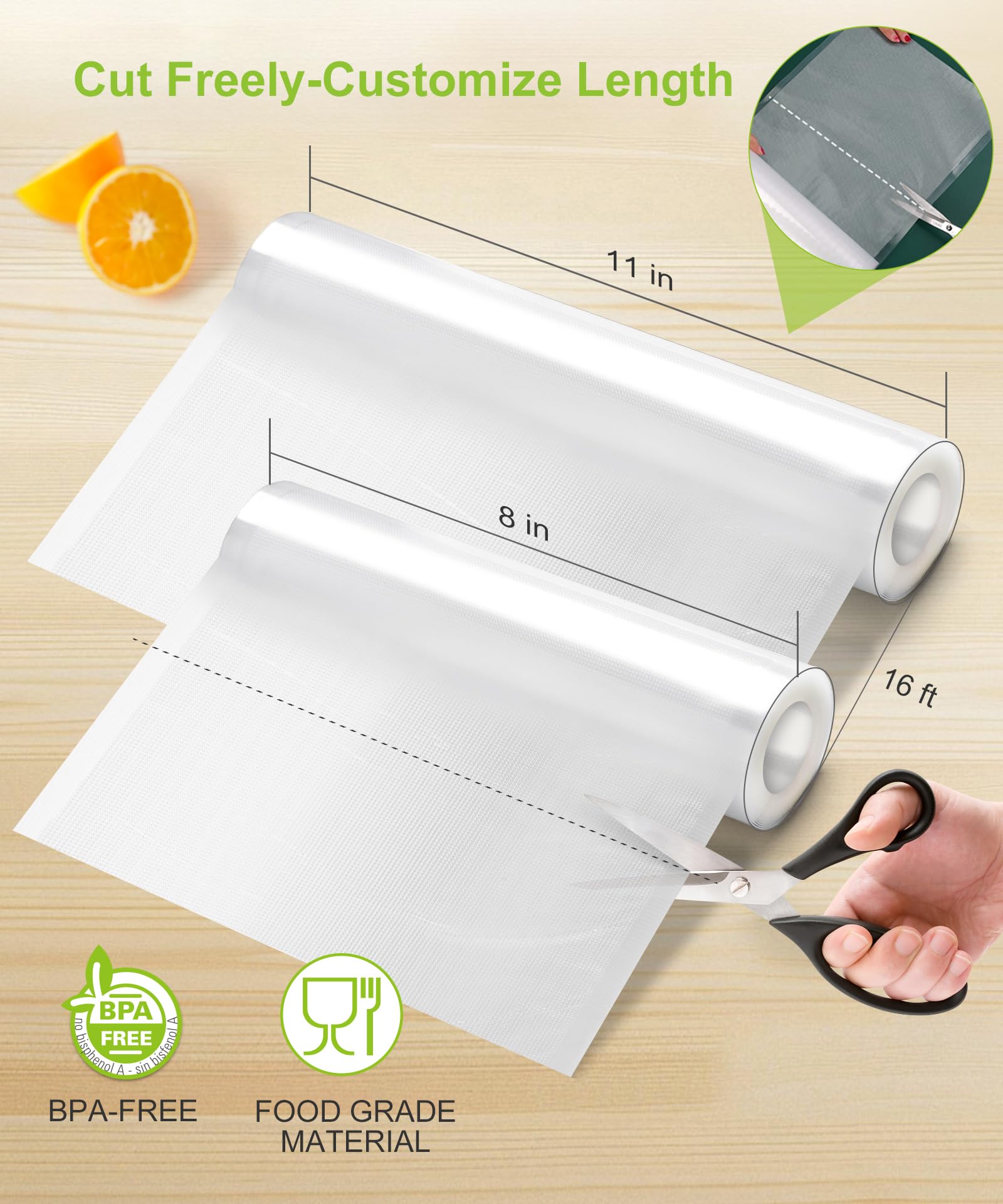 Premium Vacuum Sealer Bags - 3 Rolls 11