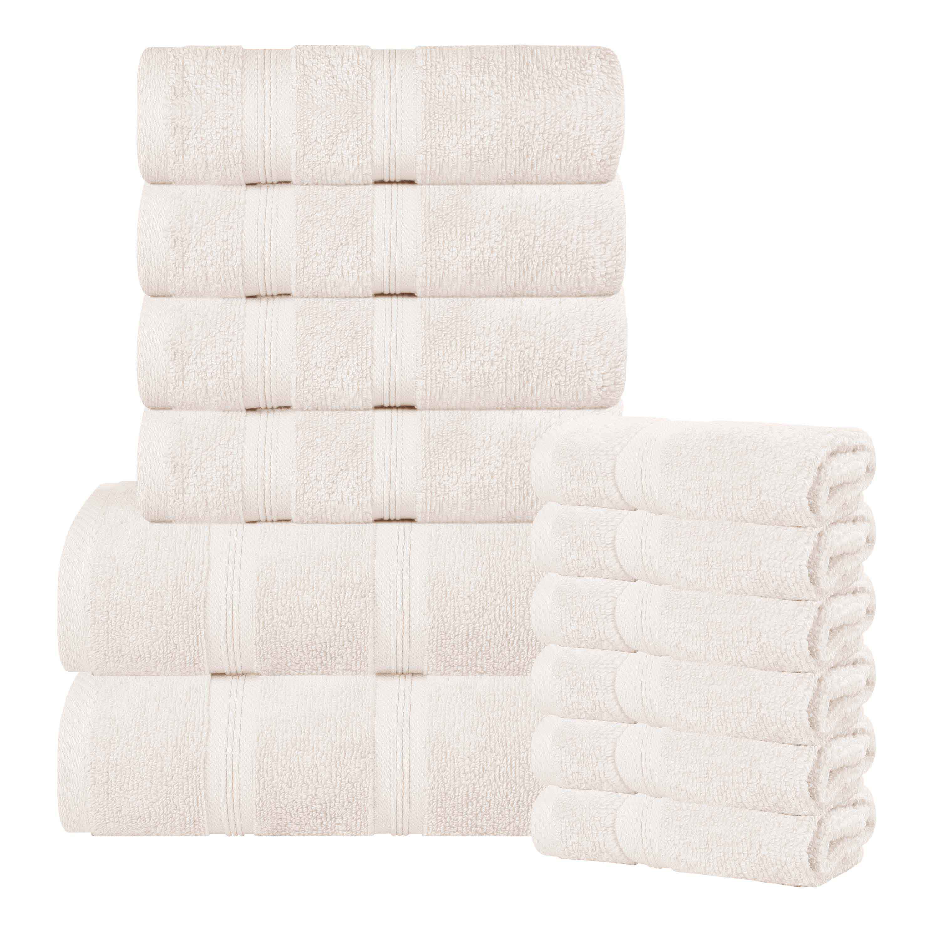 Premium 12-Piece Smart Dry Zero Twist Cotton Towel Set - Ultra Soft, Absorbent & Quick Dry Bath Towels for Spa, Gym, and Luxury Home Use