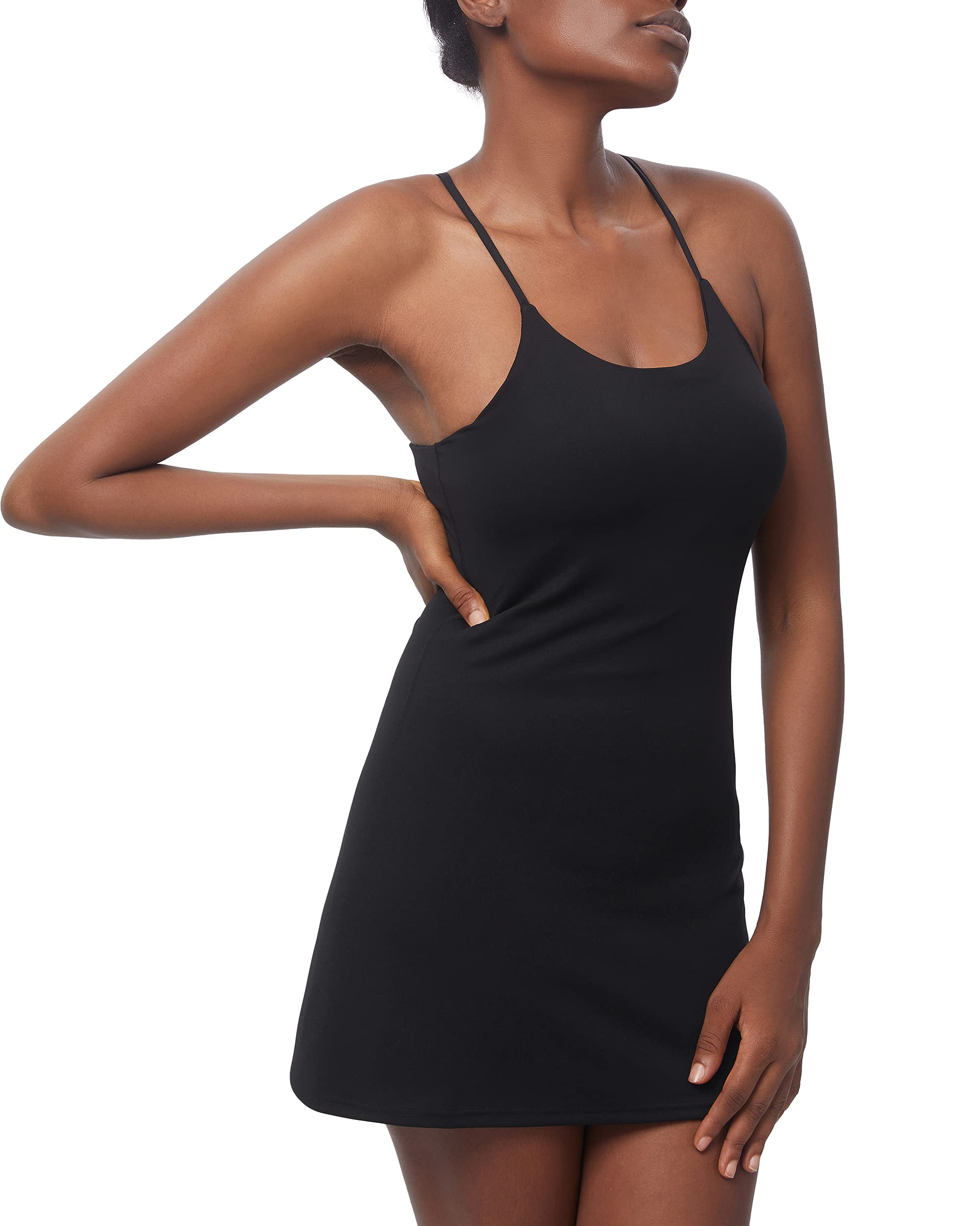 Women's Tennis Dress with Built-in Bra & Shorts Pocket - Sleeveless Athletic Workout Dress for Golf, Running & Gym - Lightweight & Breathable for Summer Sports