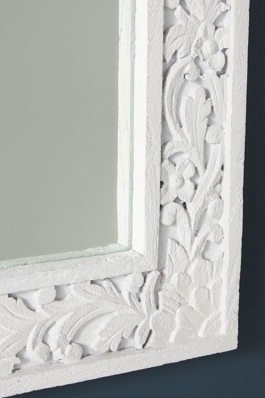 Hand Carved Lombok Mirror Frame - Elegant Bathroom & Vanity Mirror with Wooden Accents for Home Decor | Perfect for Bathrooms, Bedrooms, and Entryways