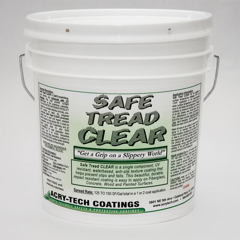 Acry Tech Safe Tread 1 Gallon Non-Slip Coarse Texture Clear Floor Coating - Ideal for Garage Floors, Basements & High-Traffic Commercial Areas