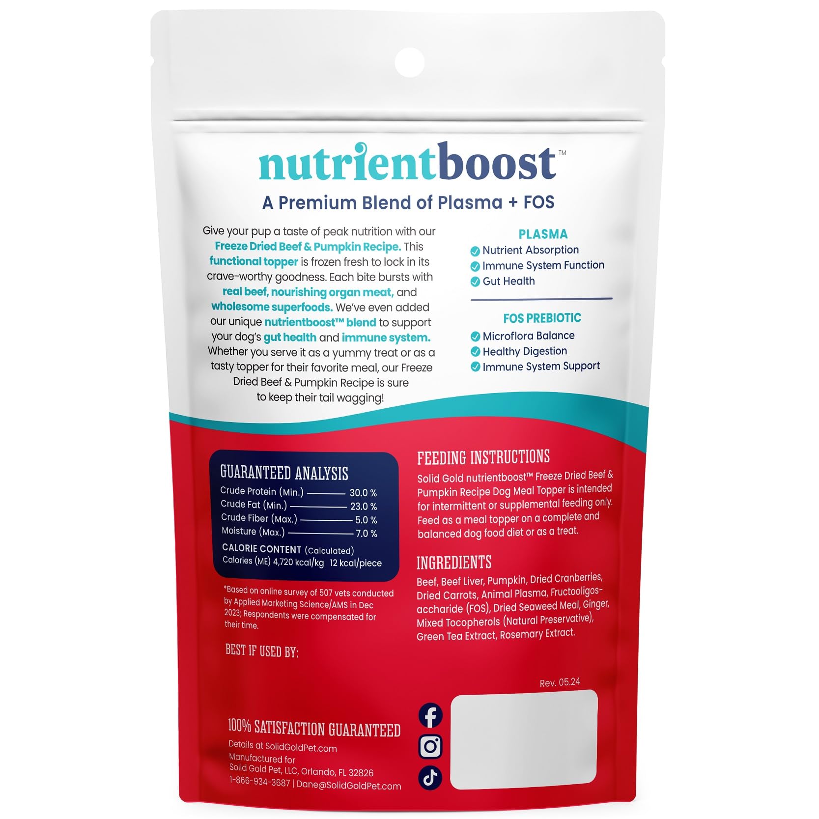 Premium Freeze-Dried Raw Dog Food with Real Beef, Pumpkin & Superfoods - Grain-Free, High-Protein Meal Topper or Treat - 1.5oz for Small & Medium Dogs - Perfect for Travel, Training & Digestive Health