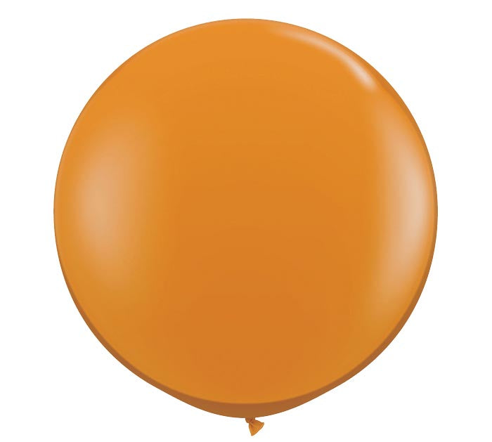 3 Foot Large Round Mandarin Orange Latex Balloon for Party Decorations, Birthday Events & Photo Backdrops