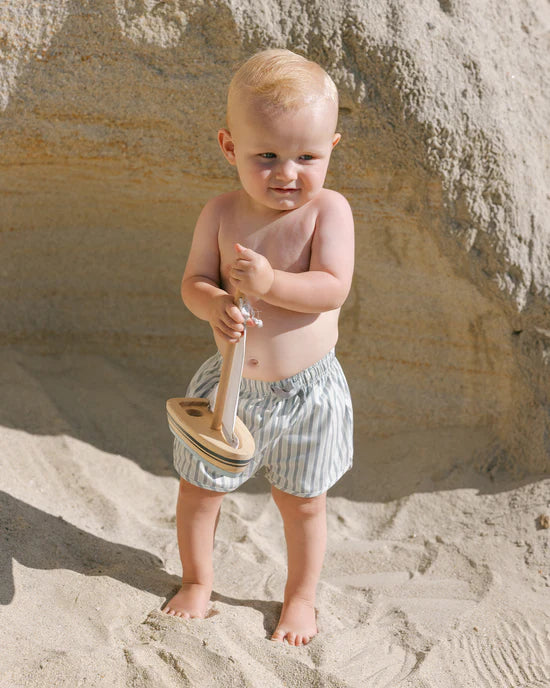 **Boys' Quick-Dry Swim Shorts with Stripe Design - Perfect for Summer Beach, Pool & Water Sports**