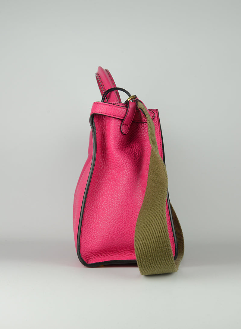 Fendi Selleria Peekaboo Isseu X Lite Fuchsia Leather Handbag - Luxury Designer Crossbody Bag for Women, Perfect for Work, Travel & Evening Events